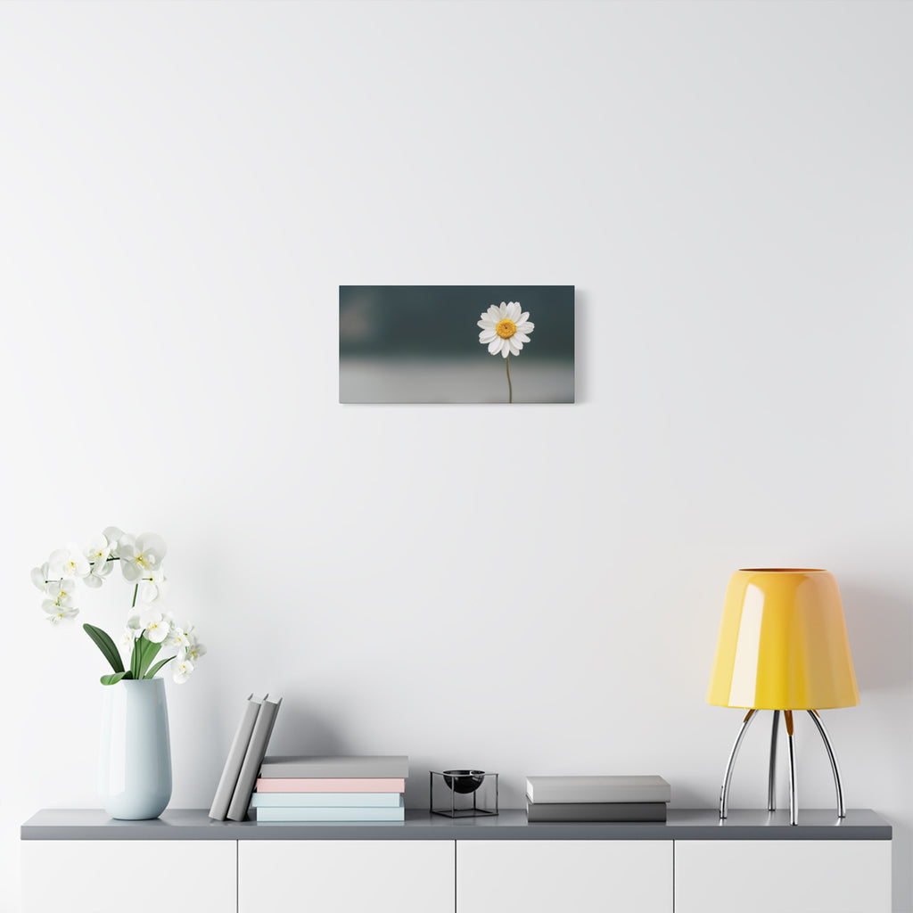 Minimalist Daisy Flower Wall Art – Peaceful Nature Photography Print on Canvas for Calm, Modern Interiors