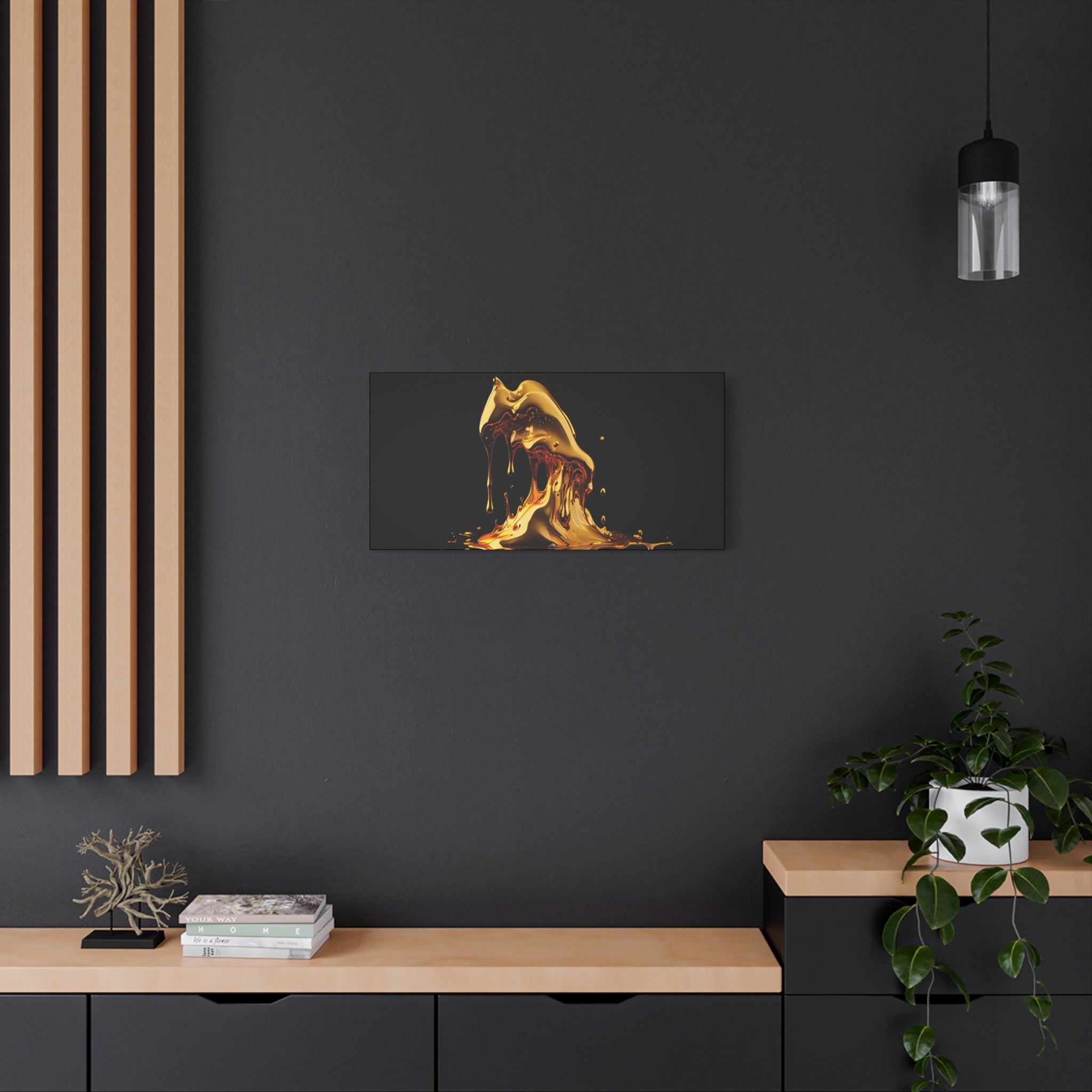 Gold Drip Art Canvas - Modern Wall Decor for Art Lovers