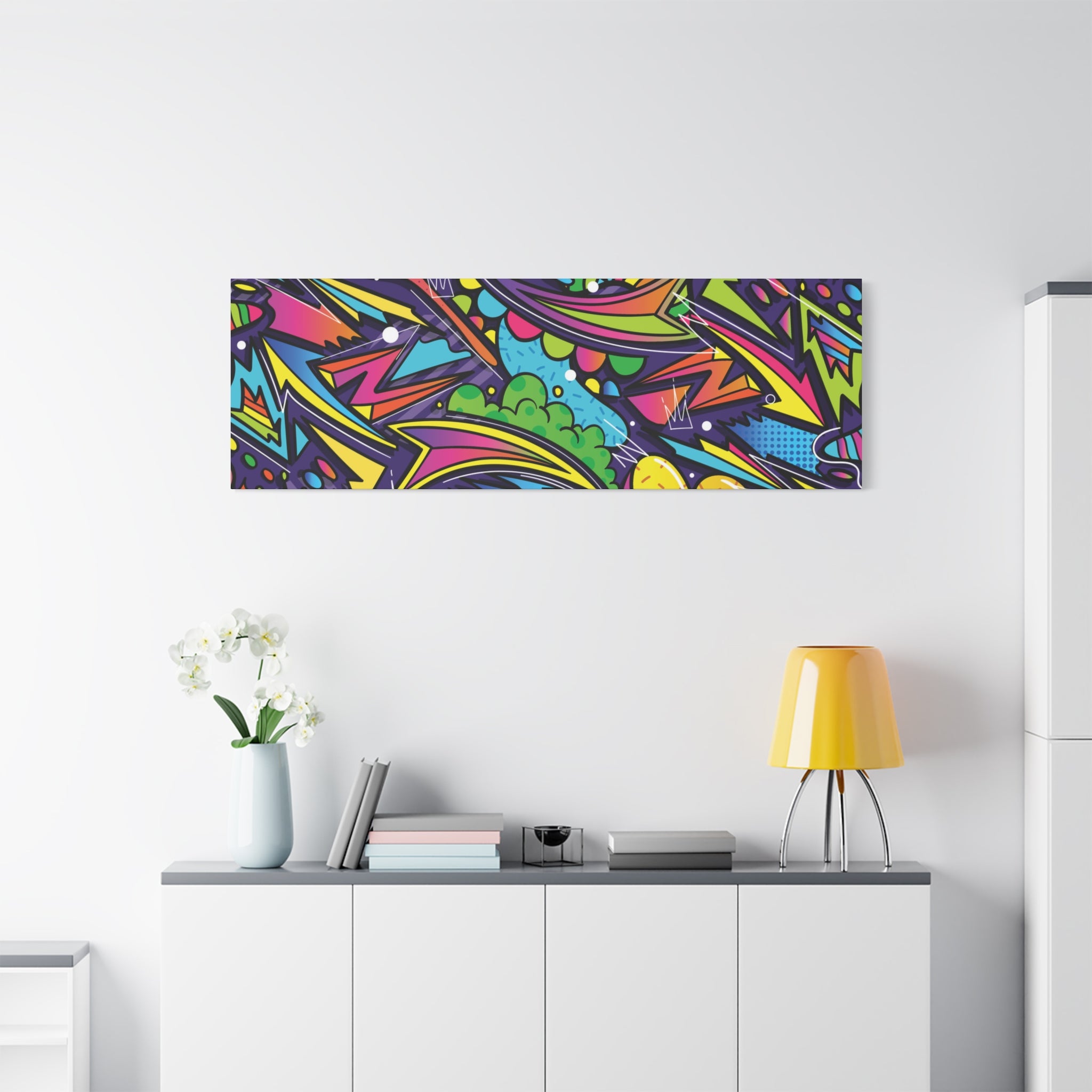Graffiti Doodle Art Wall Print – Vibrant Urban Pop Abstract Canvas for Creative and Youthful Spaces