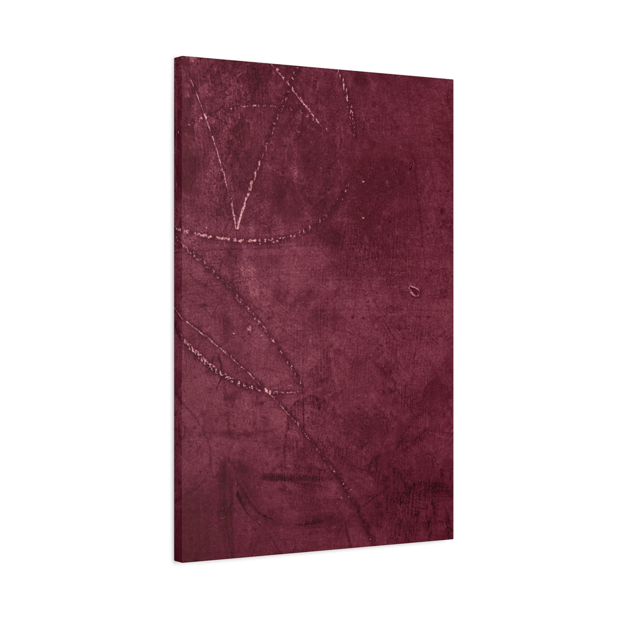 Modern Abstract Wall Art Canvas Print - Matte Burgundy Design