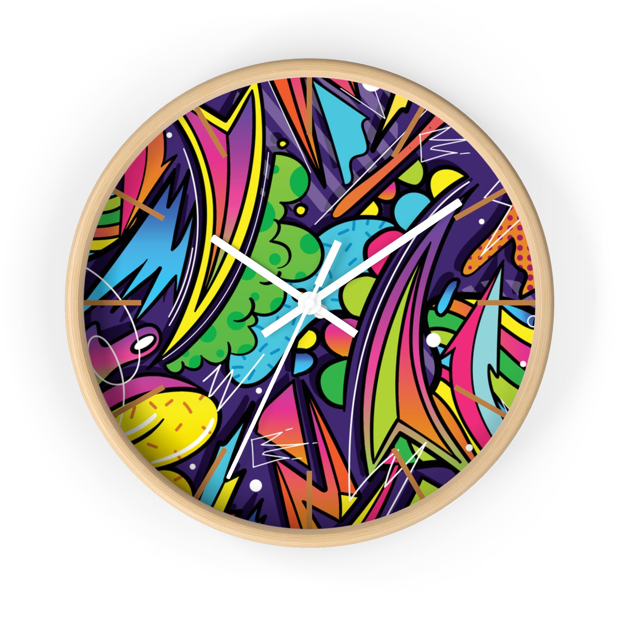 Urban Graffiti Wall Clock – Colorful Pop Art Decor for Modern Spaces