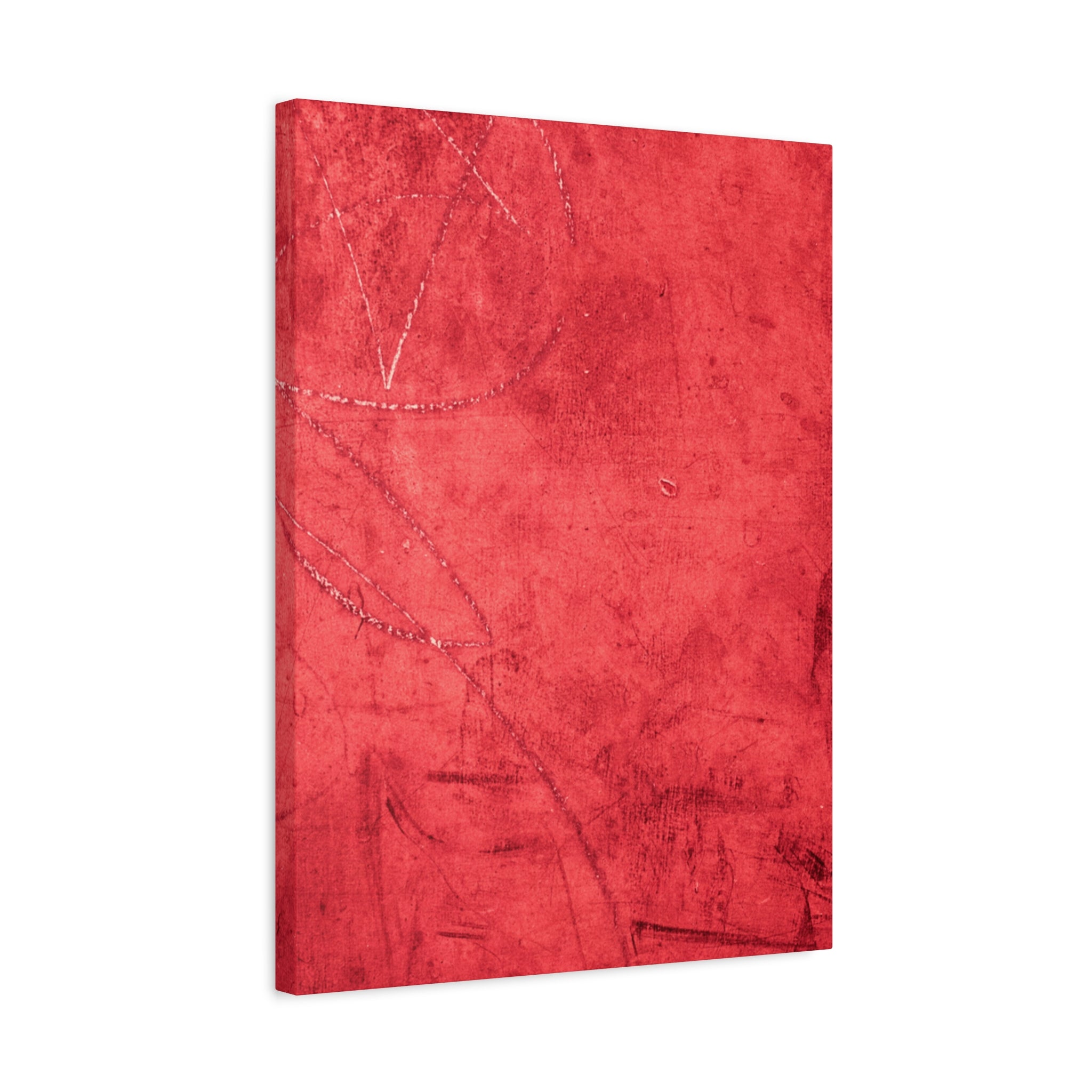 Red Grunge Texture Wall Art – Industrial Abstract Canvas Print with Scratched Surface for Bold Modern Spaces
