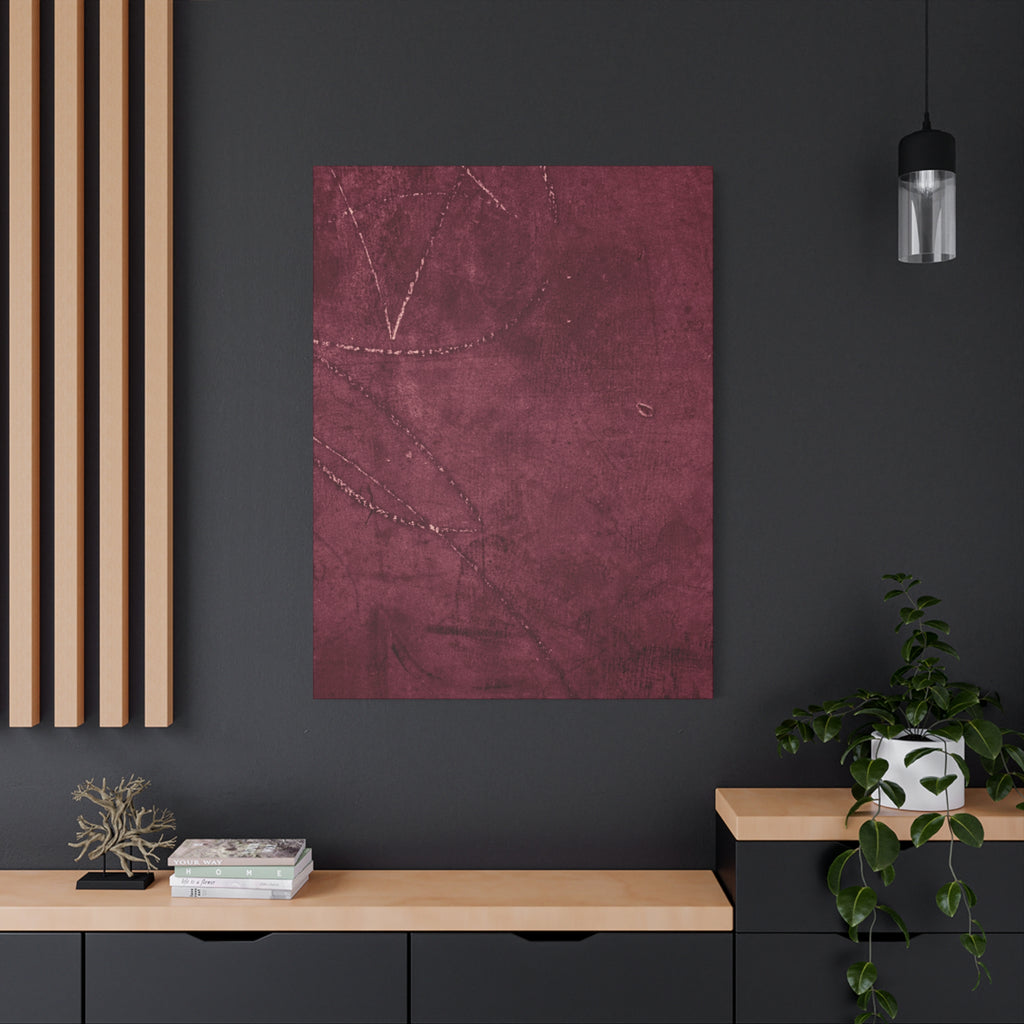 Modern Abstract Wall Art Canvas Print - Matte Burgundy Design