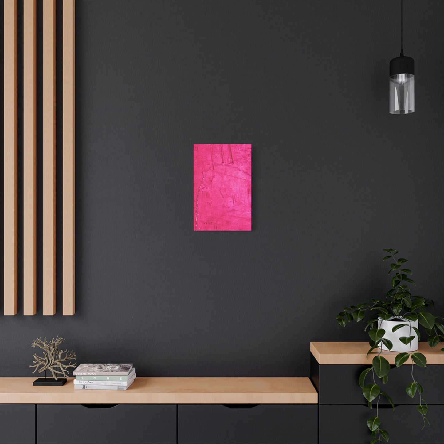 Vibrant Pink Stretched Canvas Art - 1.25" Matte Finish