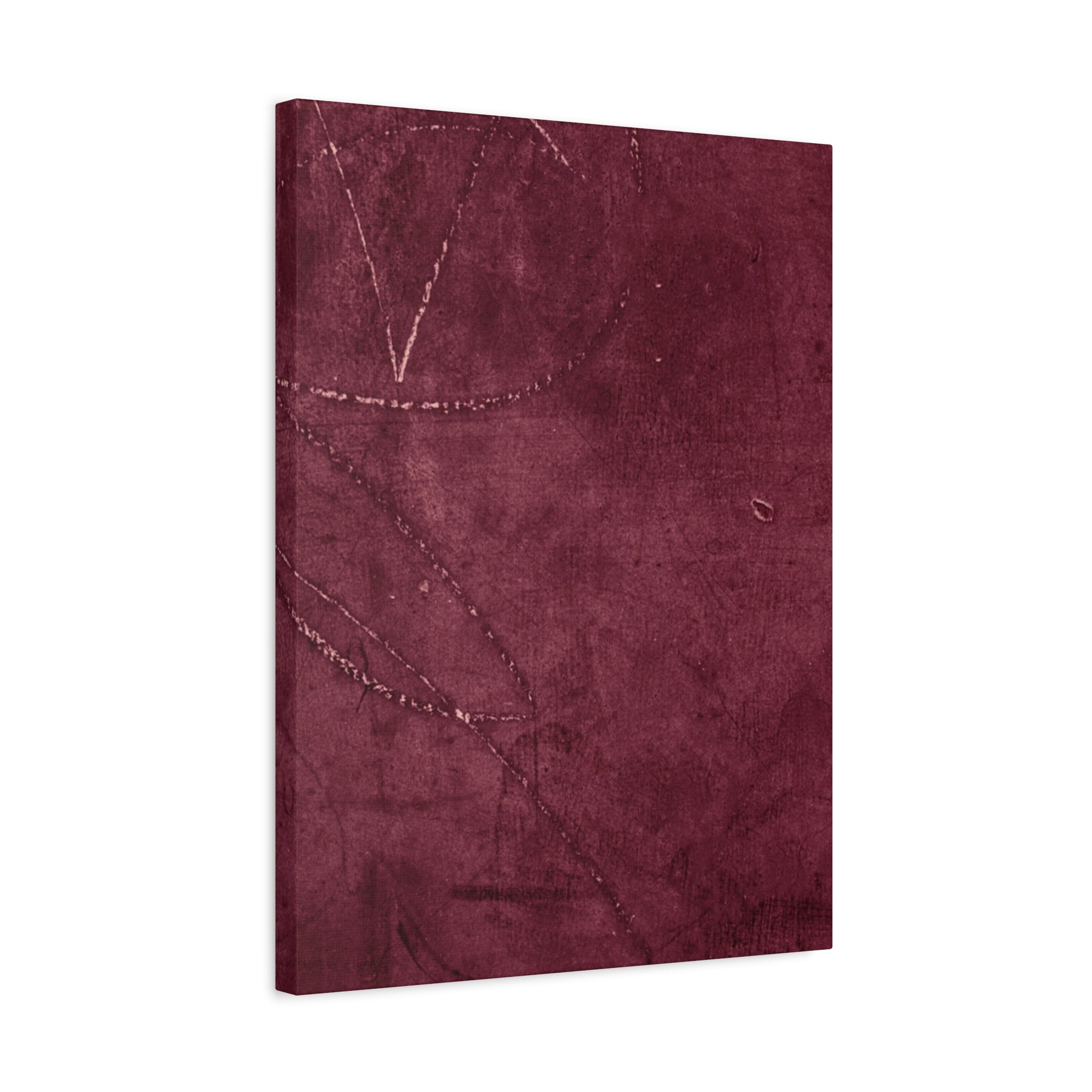 Modern Abstract Wall Art Canvas Print - Matte Burgundy Design