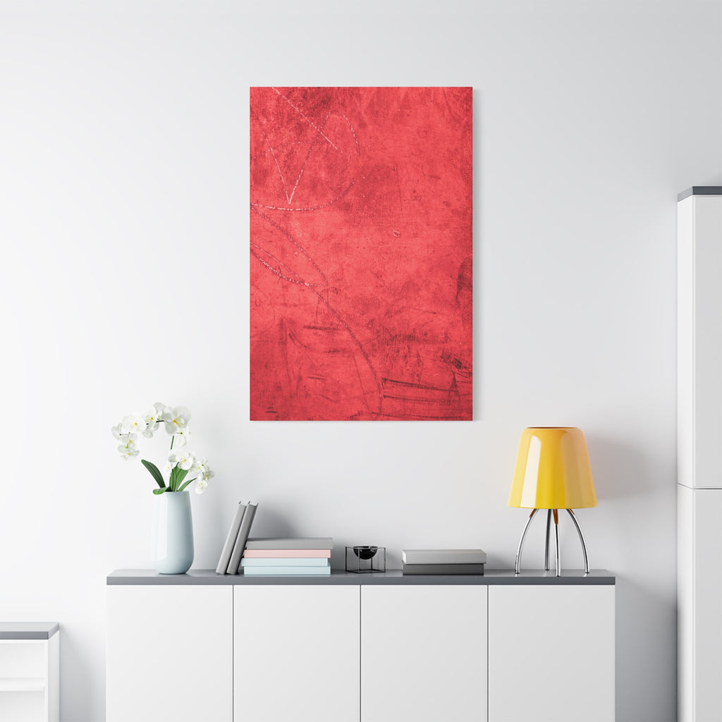 Red Grunge Texture Wall Art – Industrial Abstract Canvas Print with Scratched Surface for Bold Modern Spaces
