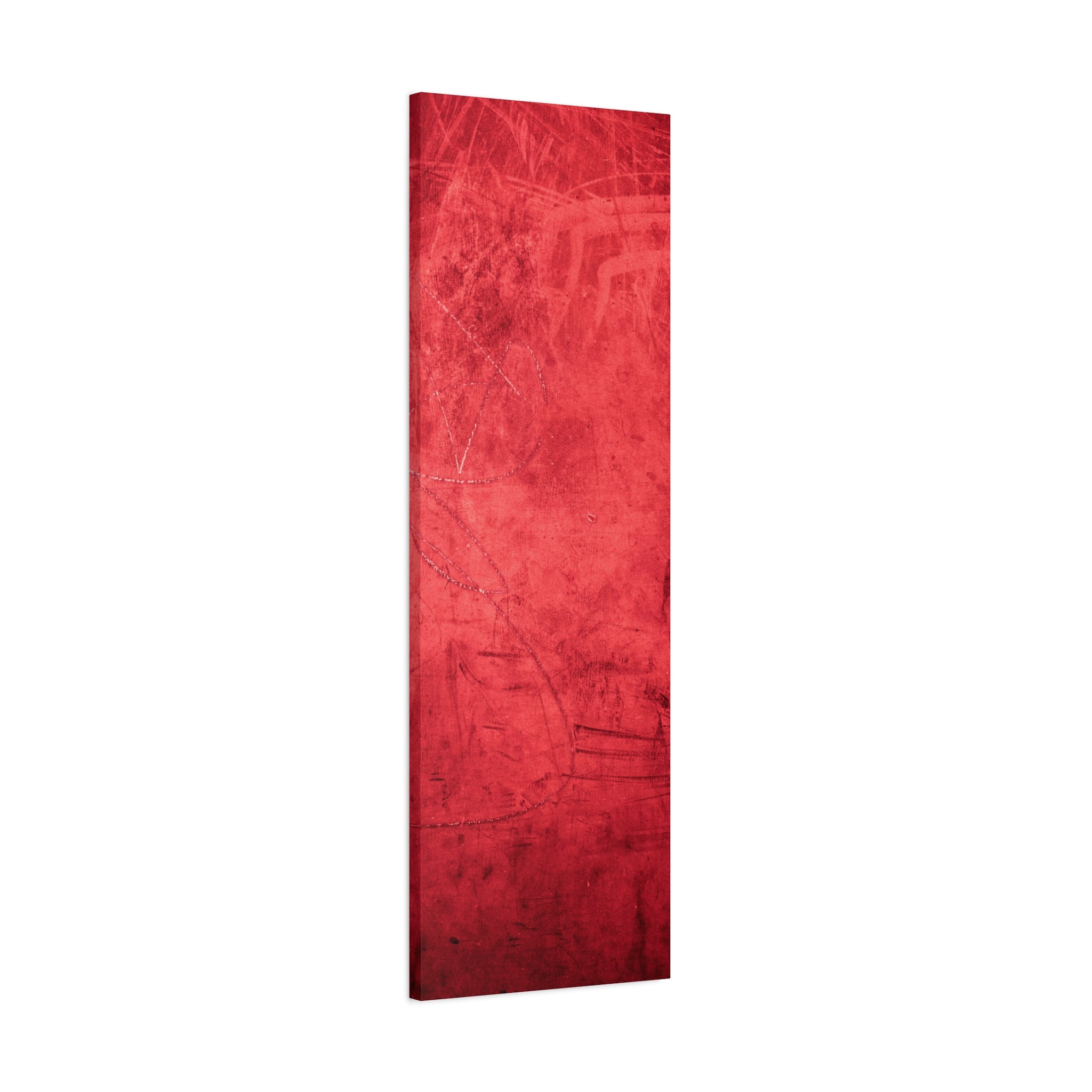 Red Grunge Texture Wall Art – Industrial Abstract Canvas Print with Scratched Surface for Bold Modern Spaces