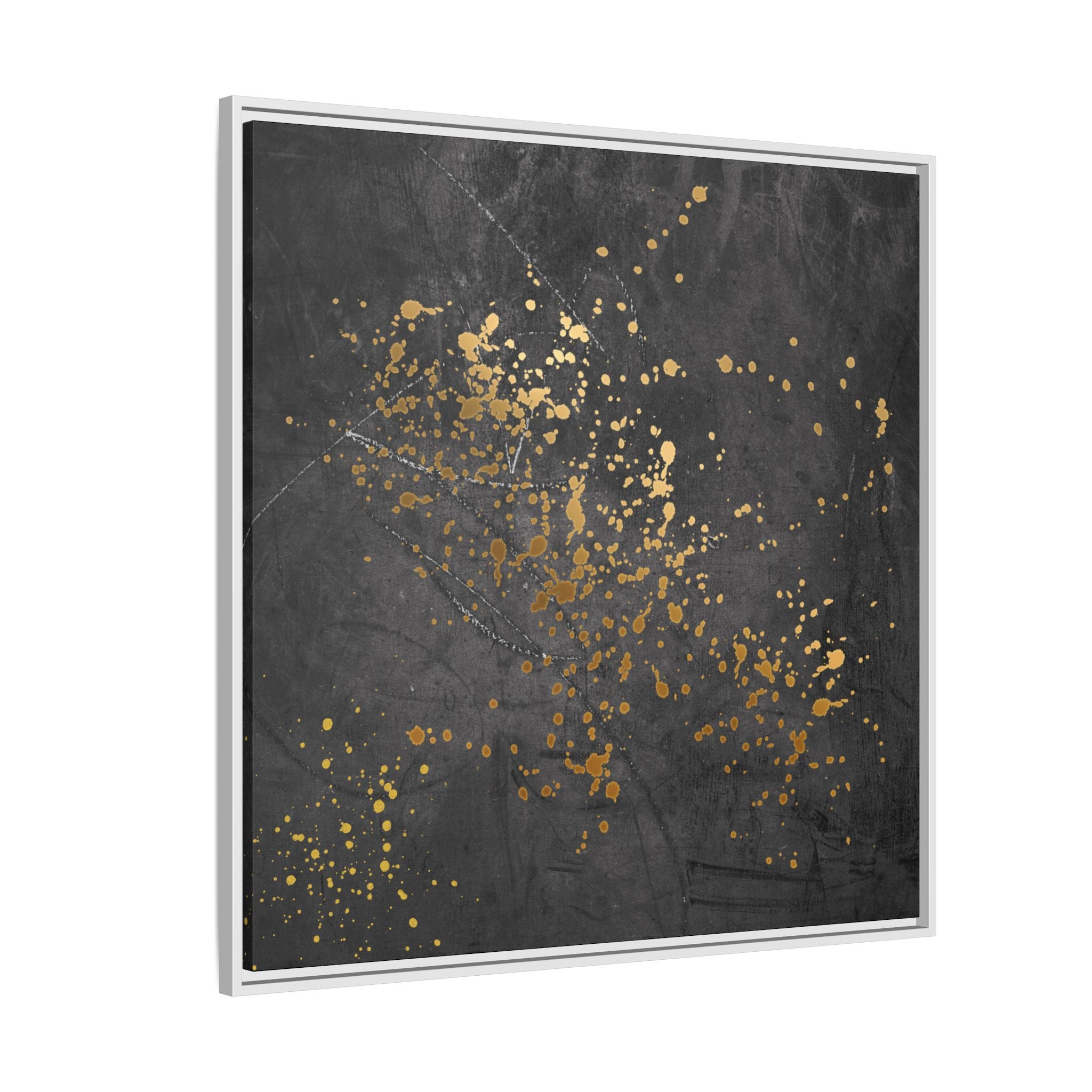 Elegant Gold Splash Canvas Art | Modern Home Decor, Wall Art, Framed Artwork, Living Room Accent, Gift Idea