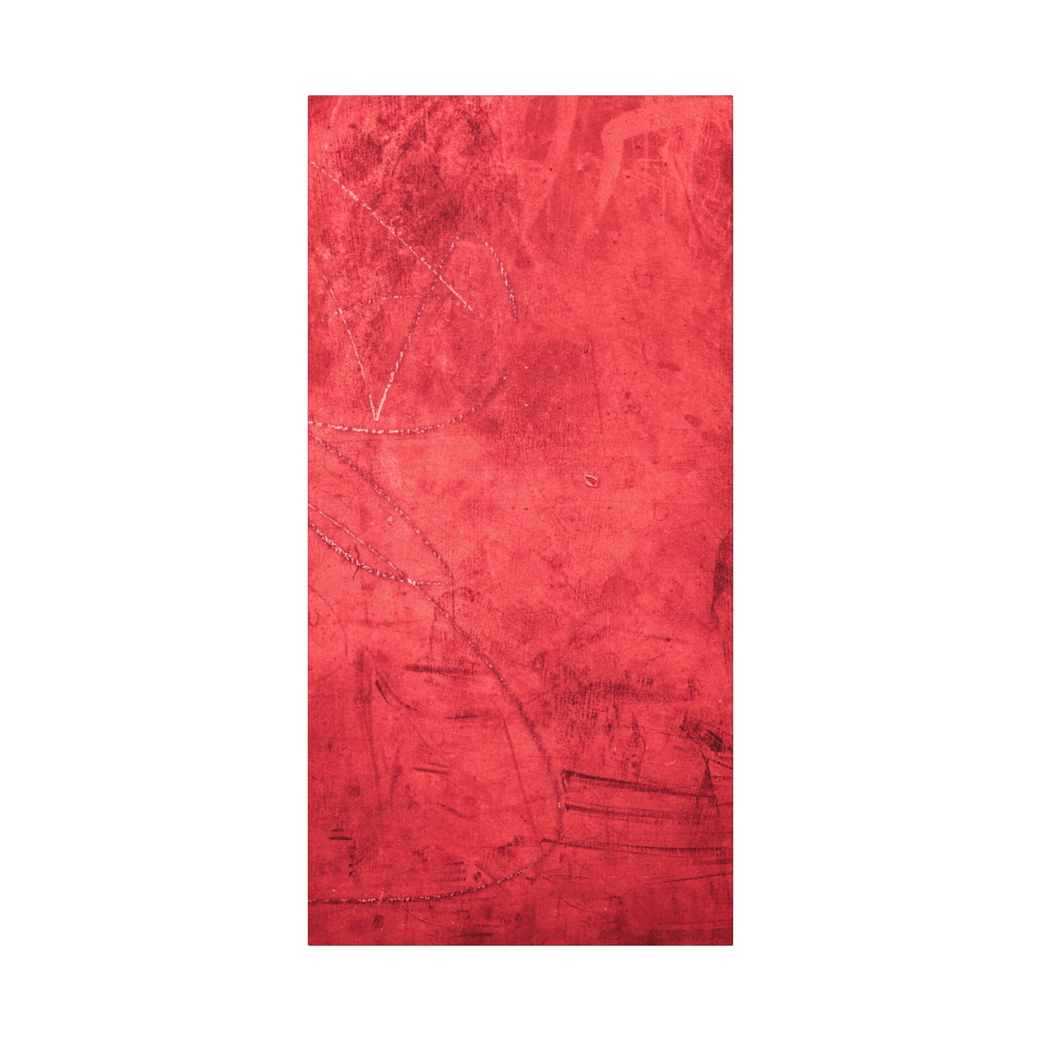 Red Grunge Texture Wall Art – Industrial Abstract Canvas Print with Scratched Surface for Bold Modern Spaces