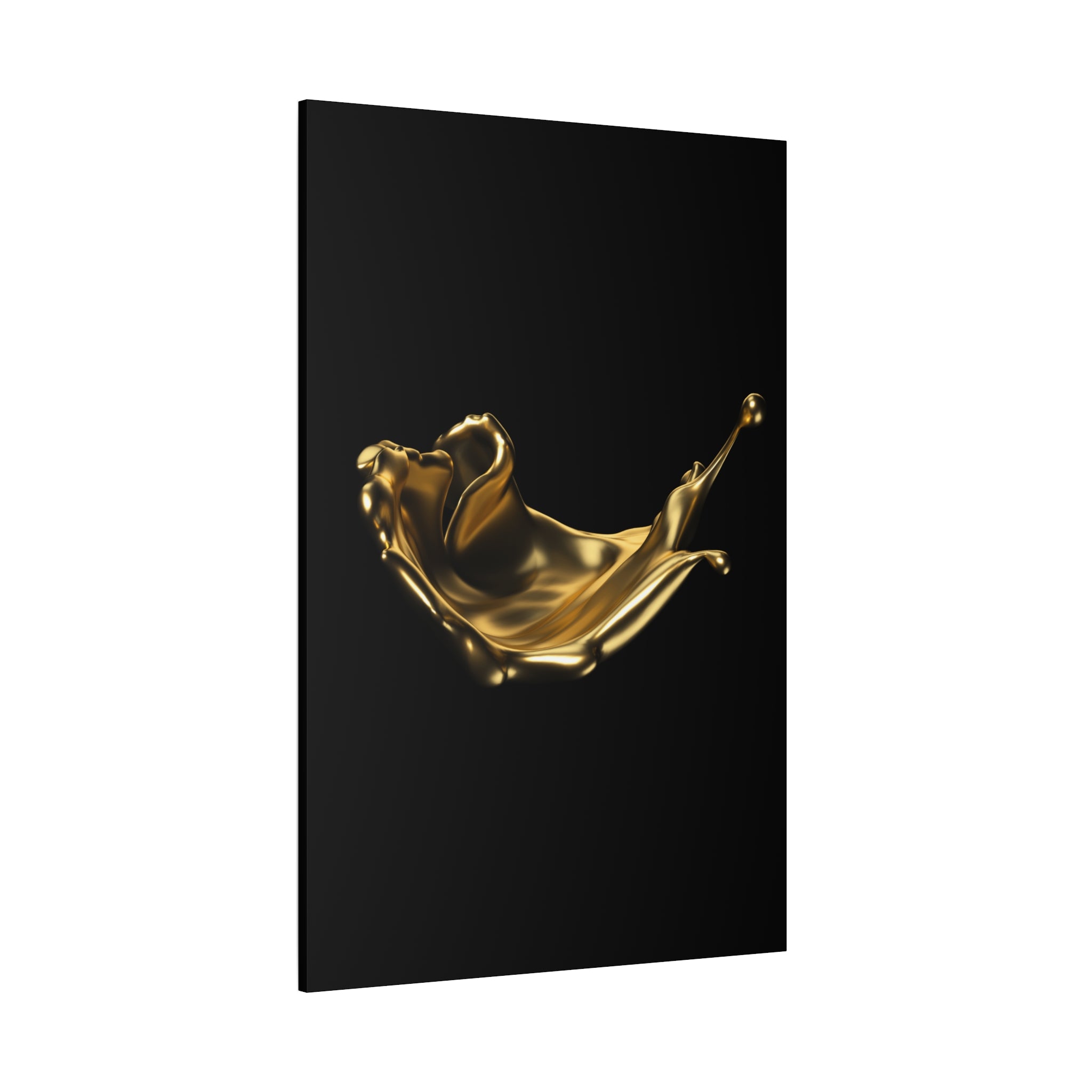 Golden Splash Art Canvas - Modern Black Decor for Stylish Homes