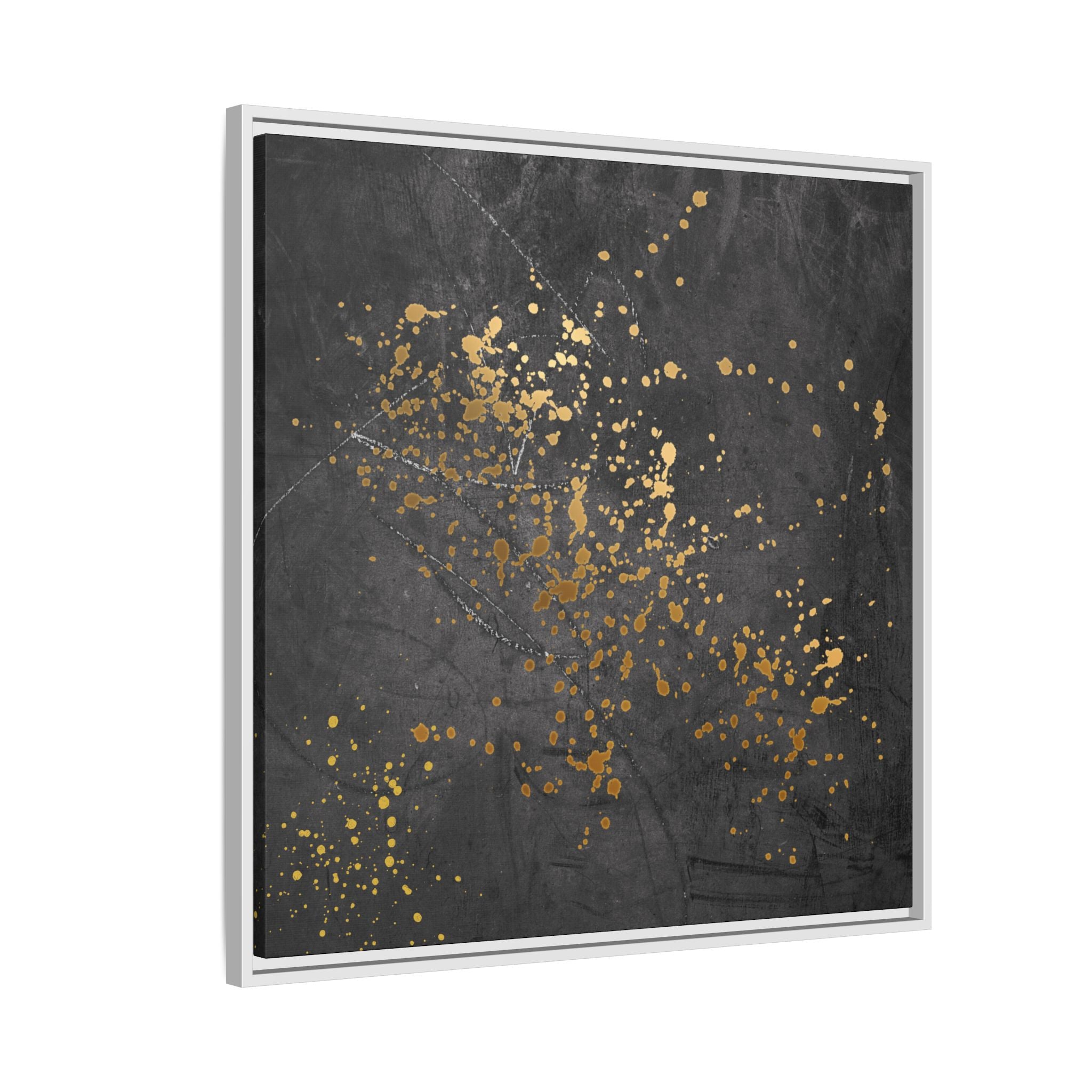 Elegant Gold Splash Canvas Art | Modern Home Decor, Wall Art, Framed Artwork, Living Room Accent, Gift Idea