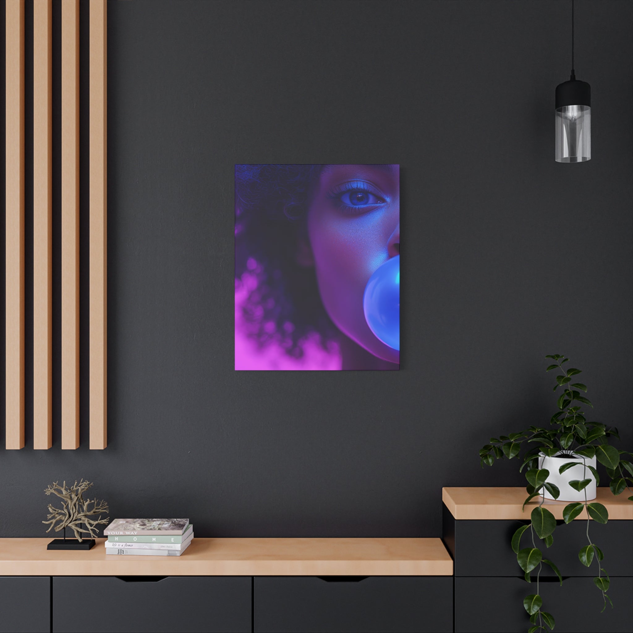 Colorful Bubblegum Canvas Art - Eye-Catching Stretched Wall Decor