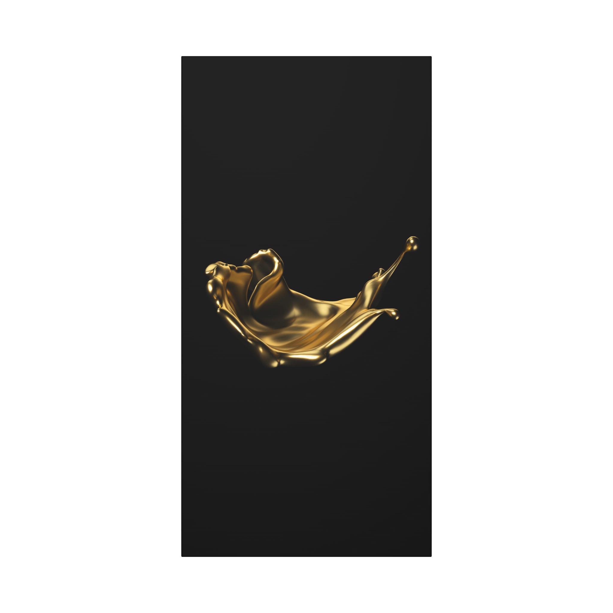 Golden Splash Art Canvas - Modern Black Decor for Stylish Homes