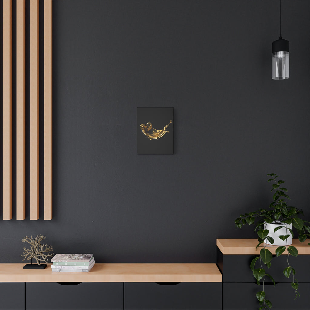 Golden Splash Art Canvas - Modern Black Decor for Stylish Homes
