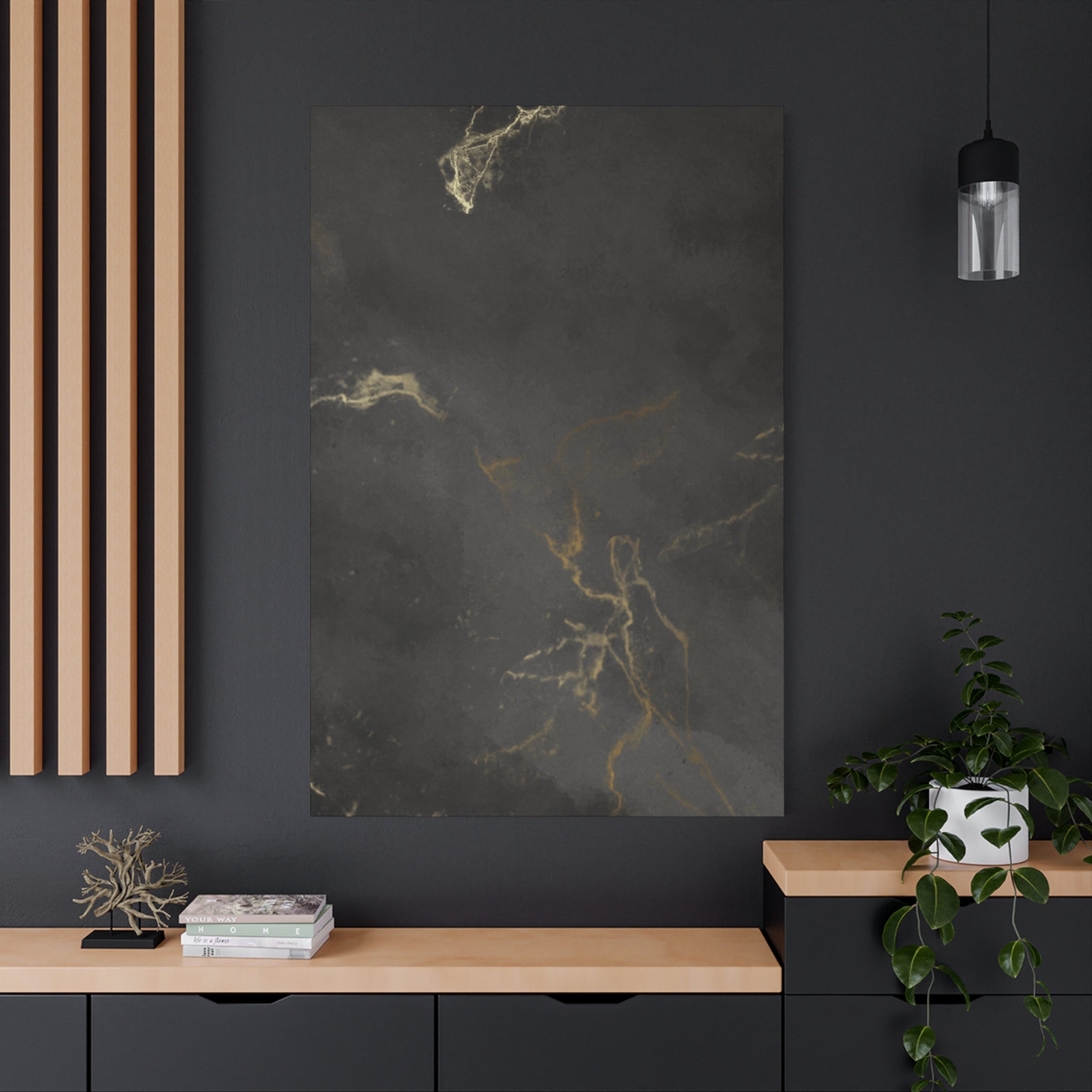 Modern Abstract Canvas Artwork - Stretched Matte Design 12"x 16"