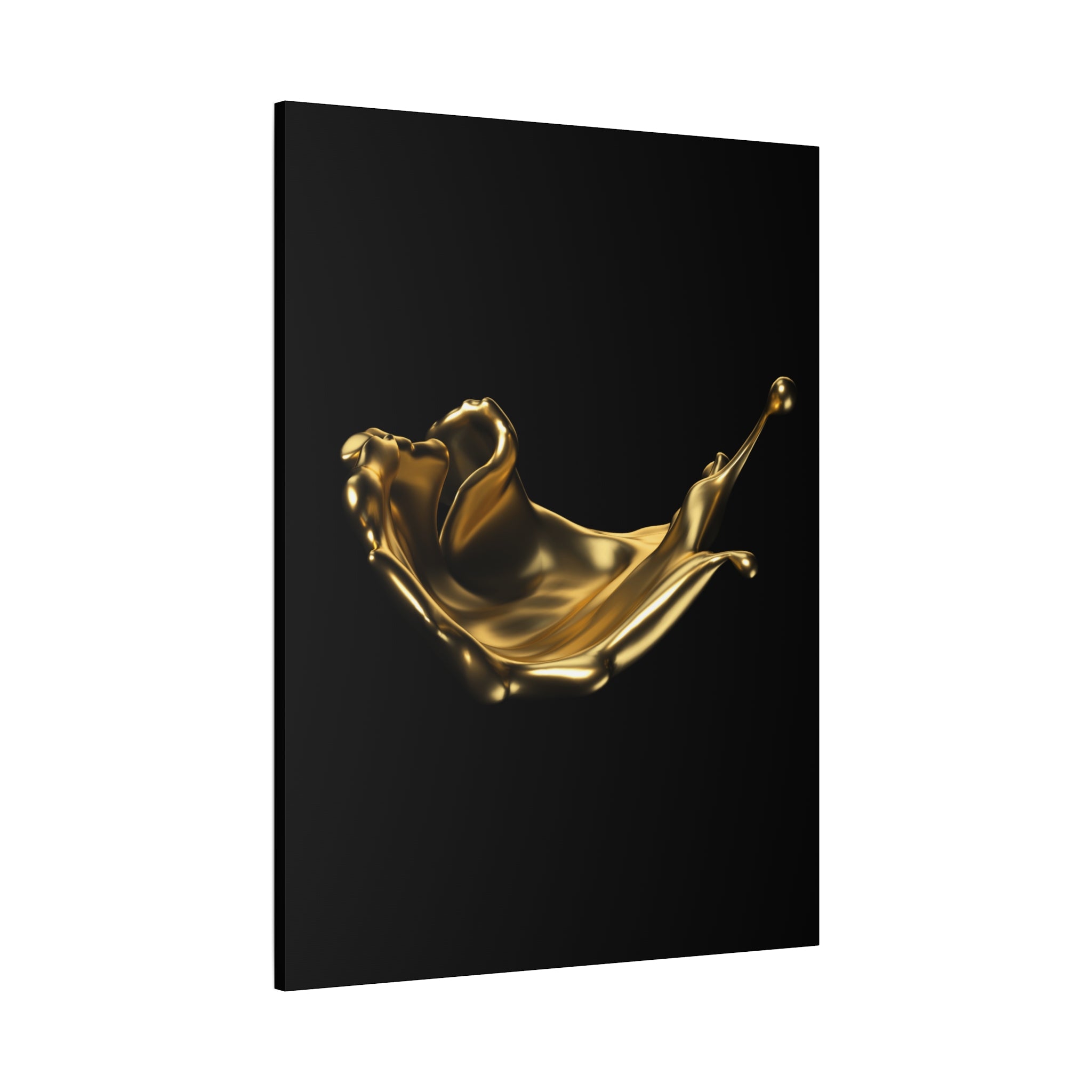 Golden Splash Art Canvas - Modern Black Decor for Stylish Homes