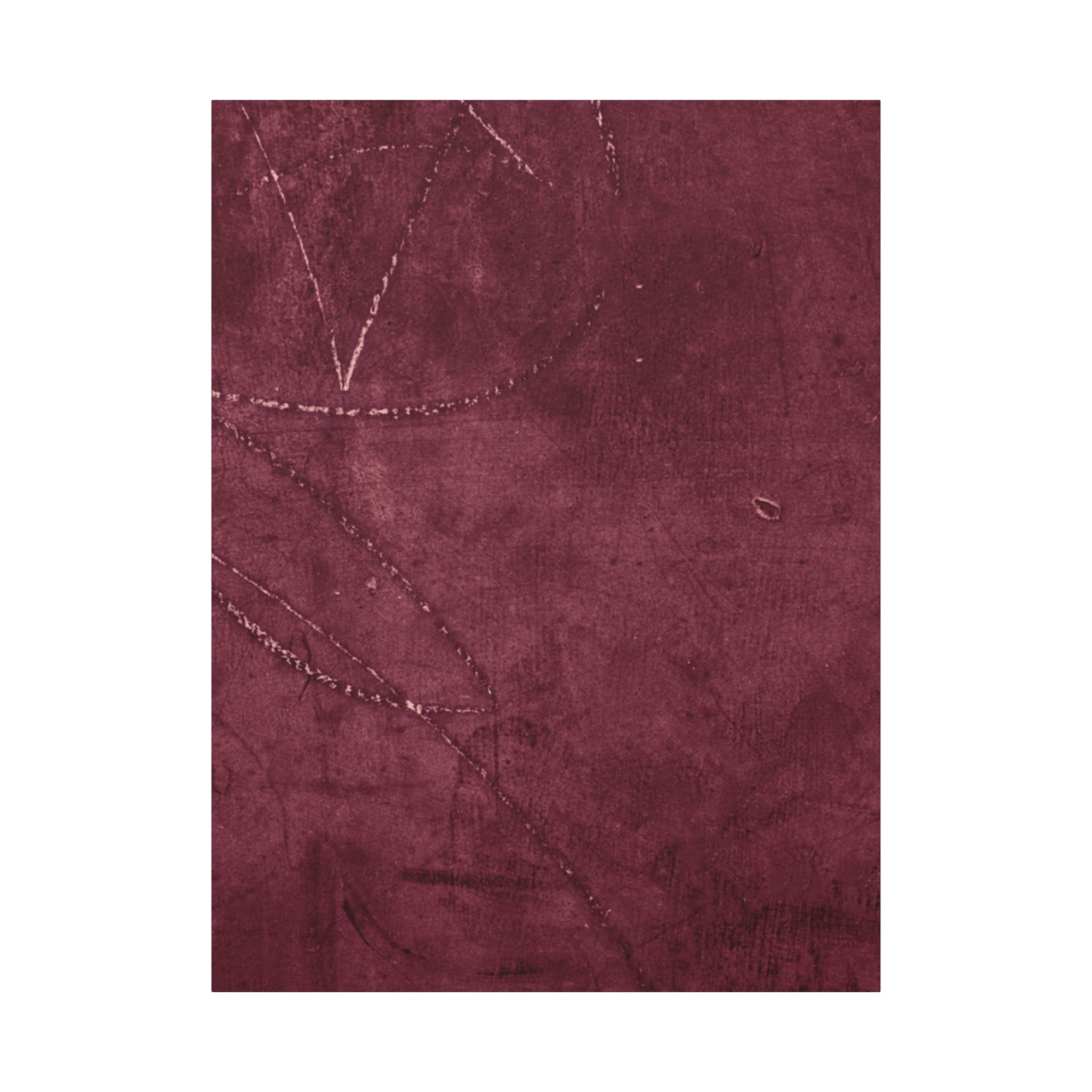 Modern Abstract Wall Art Canvas Print - Matte Burgundy Design