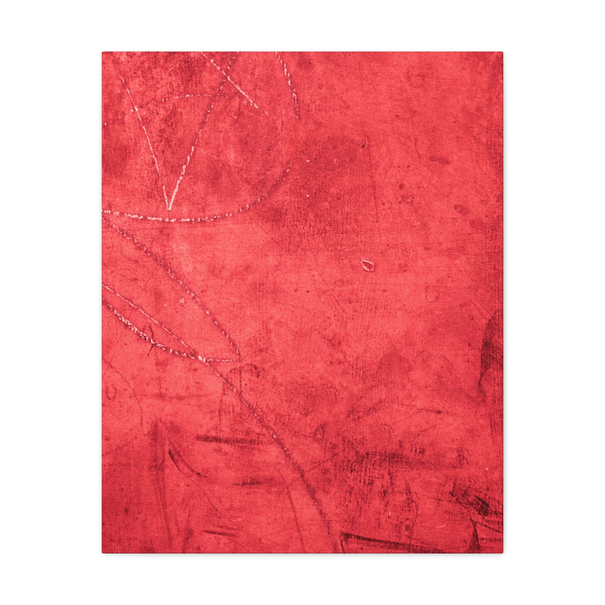 Red Grunge Texture Wall Art – Industrial Abstract Canvas Print with Scratched Surface for Bold Modern Spaces