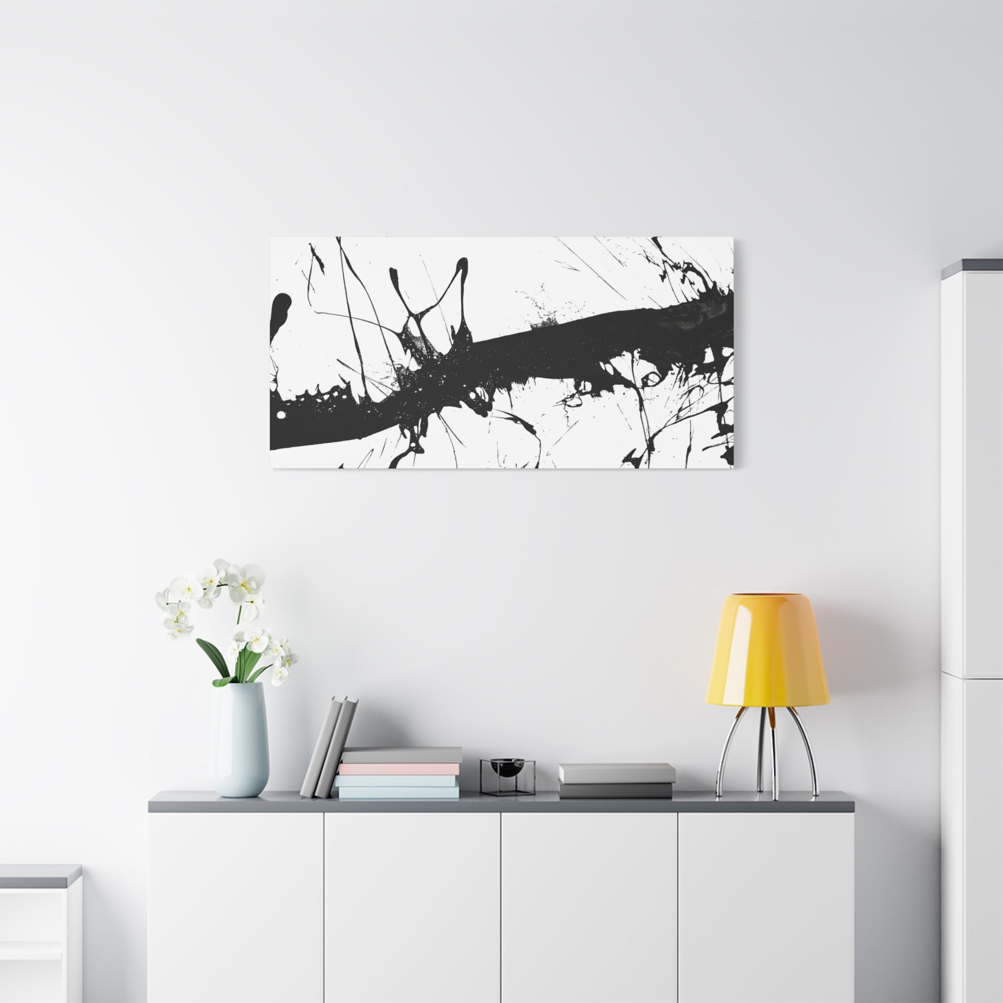 Contemporary Black Splash Art Canvas Wall Decor