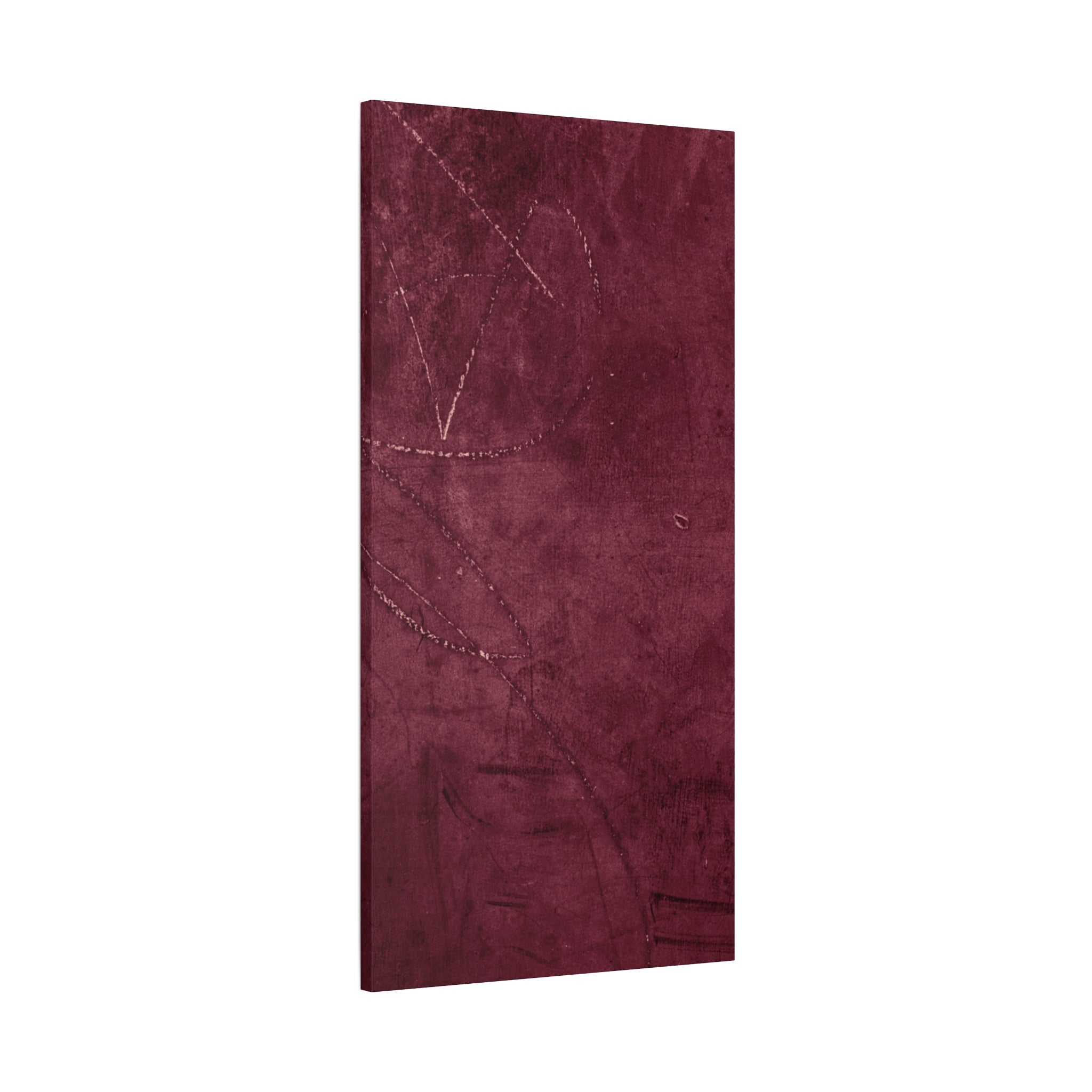 Modern Abstract Wall Art Canvas Print - Matte Burgundy Design