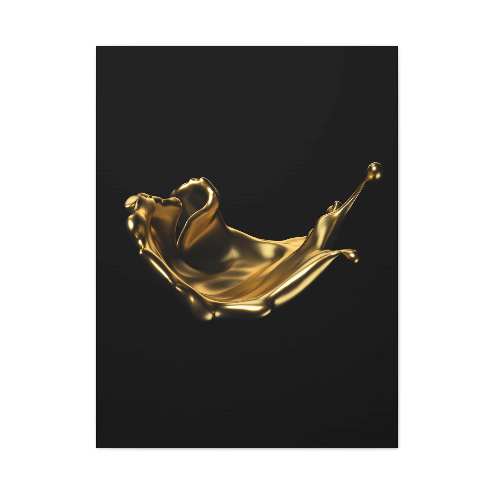 Golden Splash Art Canvas - Modern Black Decor for Stylish Homes