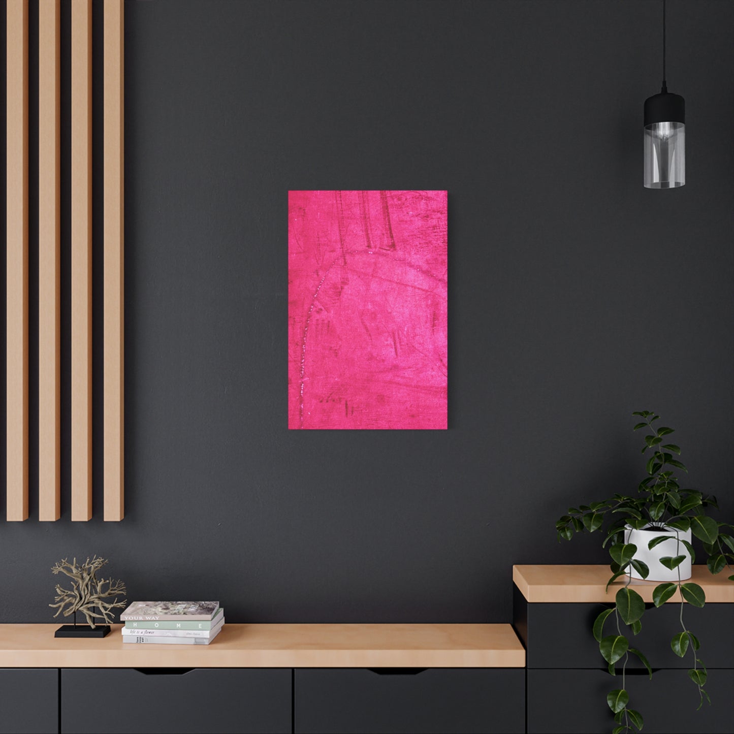 Vibrant Pink Stretched Canvas Art - 1.25" Matte Finish
