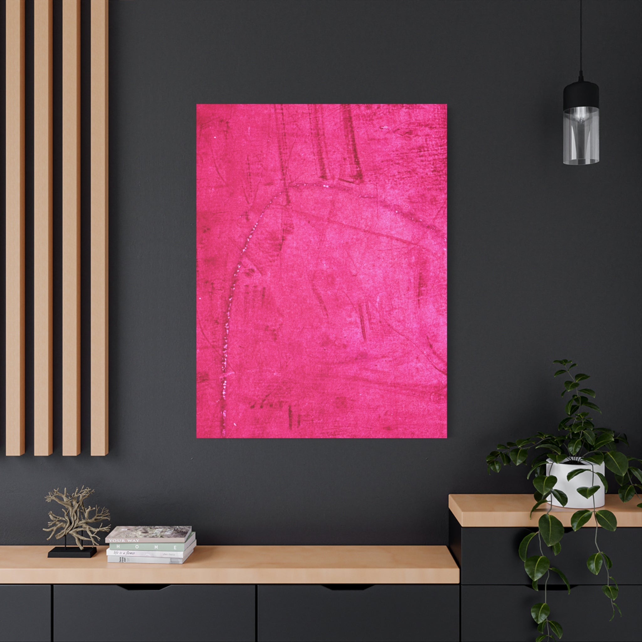 Vibrant Pink Stretched Canvas Art - 1.25" Matte Finish