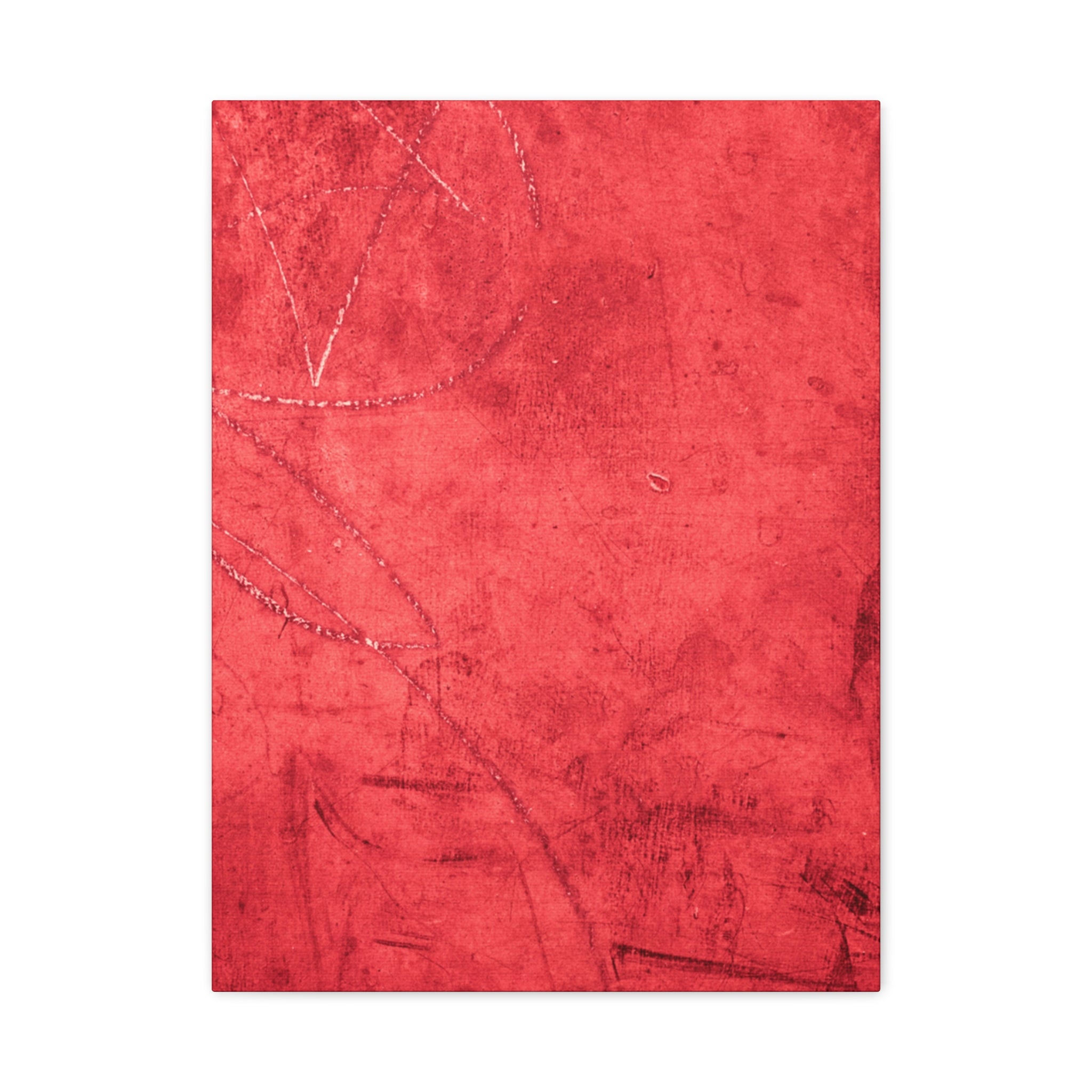 Red Grunge Texture Wall Art – Industrial Abstract Canvas Print with Scratched Surface for Bold Modern Spaces
