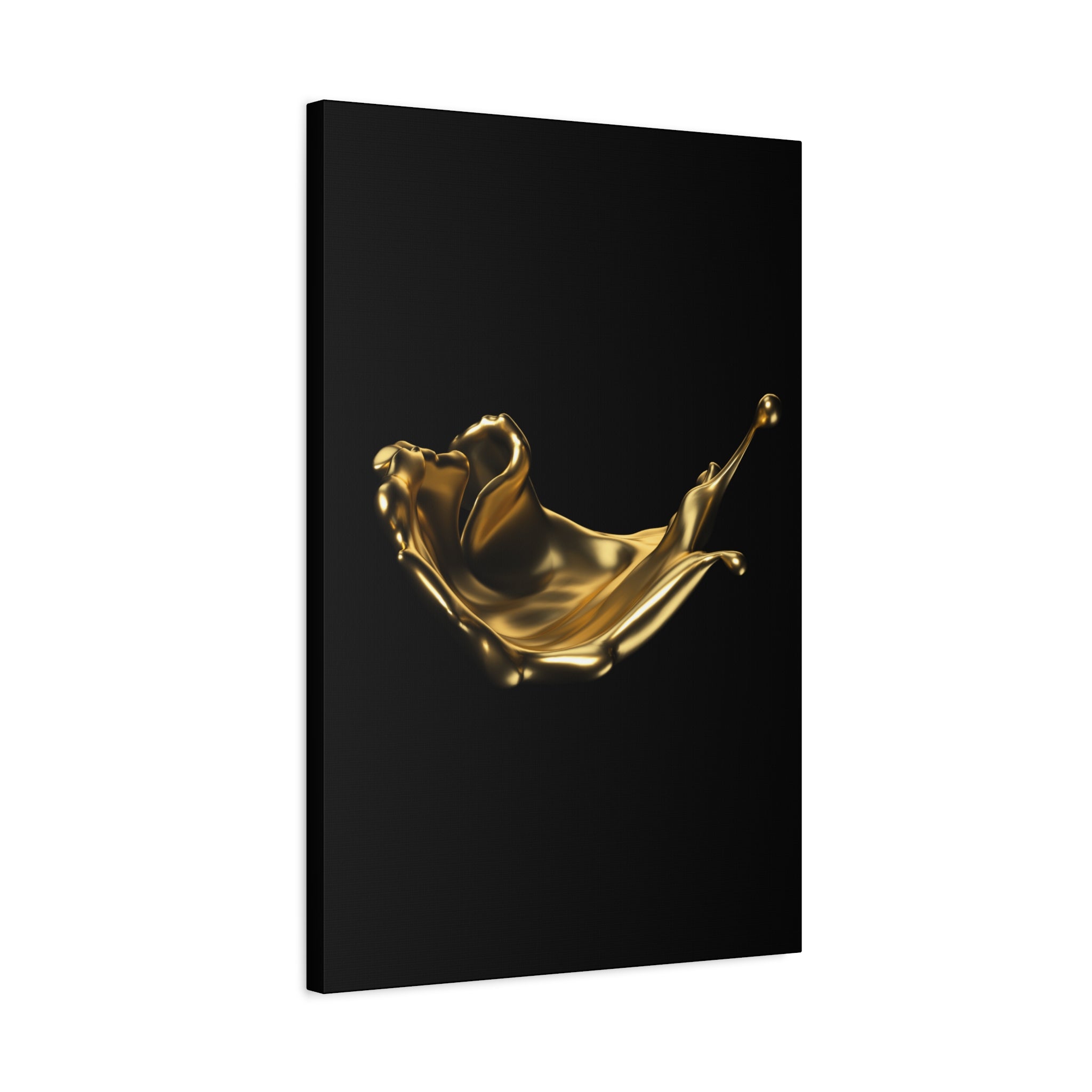 Golden Splash Art Canvas - Modern Black Decor for Stylish Homes