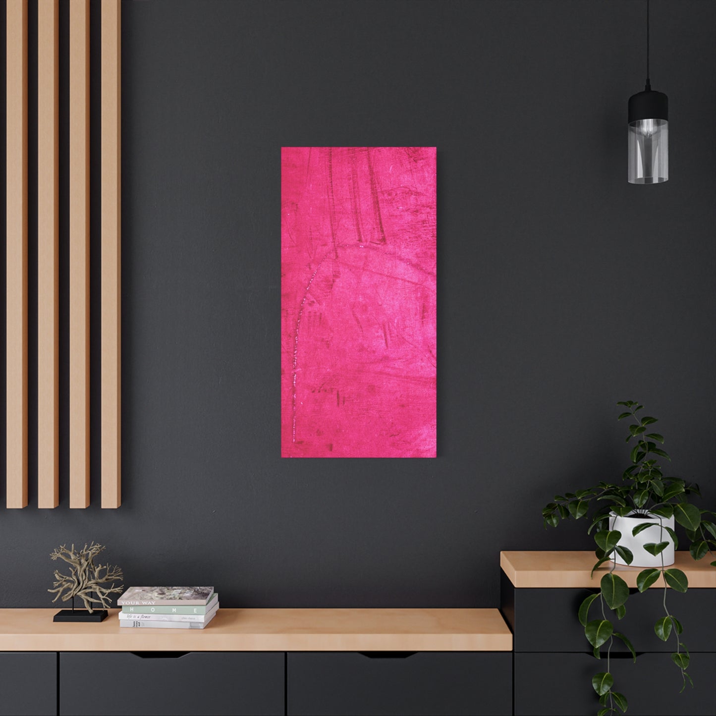 Vibrant Pink Stretched Canvas Art - 1.25" Matte Finish