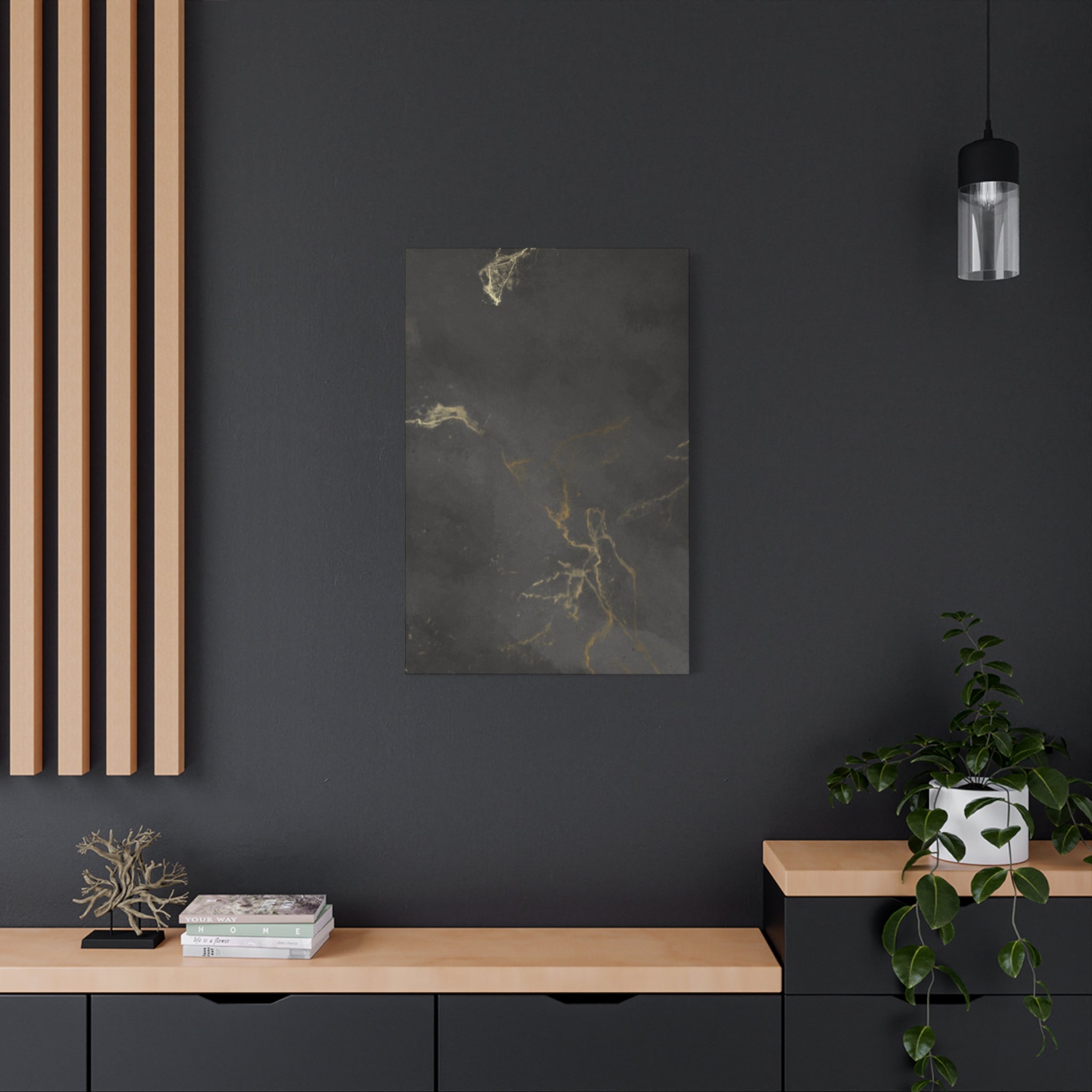 Modern Abstract Canvas Artwork - Stretched Matte Design 12"x 16"