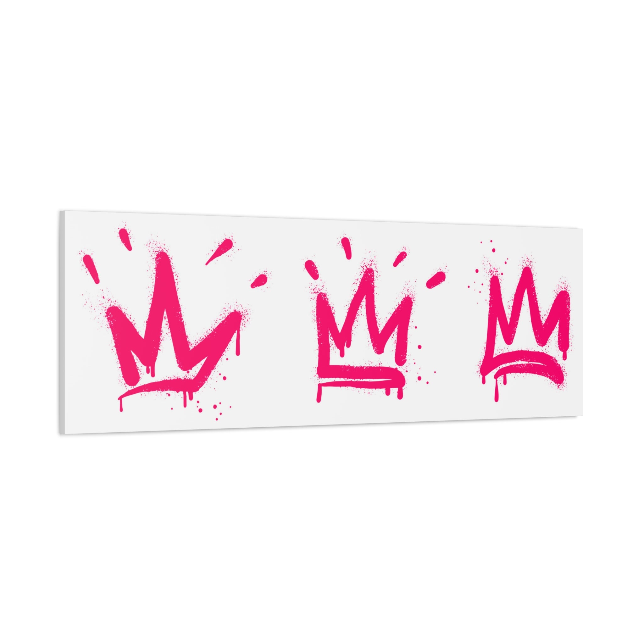 Pink Graffiti Crown Wall Art – Spray-Painted Urban Canvas Print for Street Style Decor and Pop Art Interiors