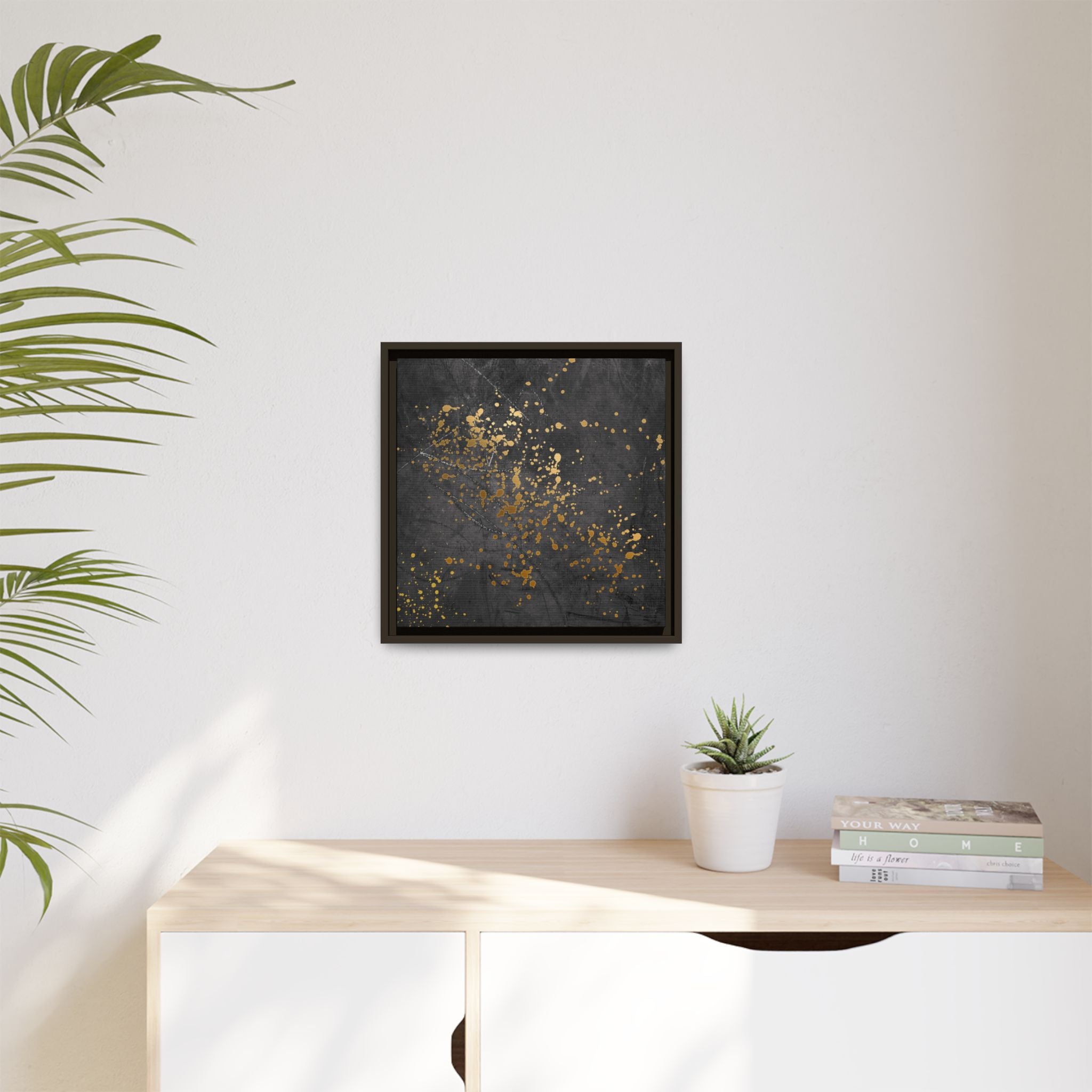 Elegant Gold Splash Canvas Art | Modern Home Decor, Wall Art, Framed Artwork, Living Room Accent, Gift Idea