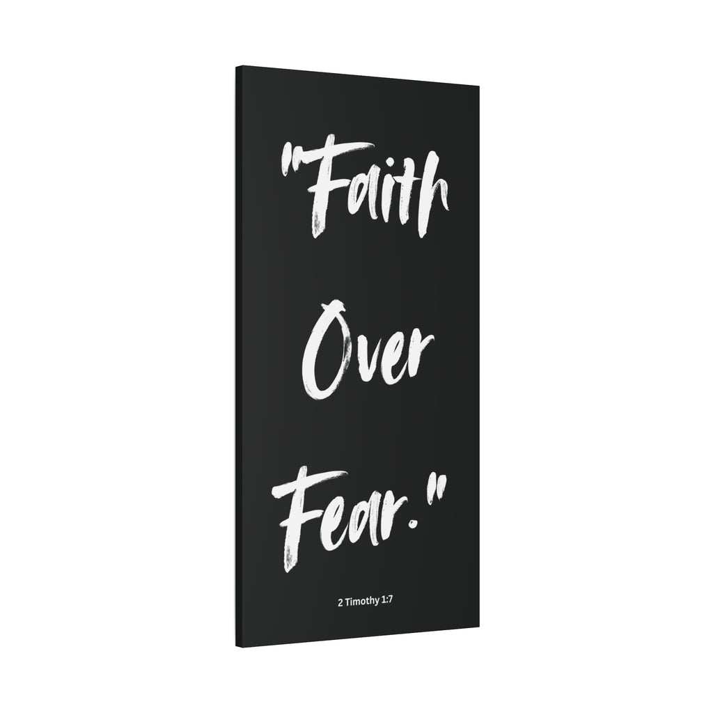 “Faith Over Fear” Christian Wall Art – Minimalist Bible Verse Print (2 Timothy 1:7)
