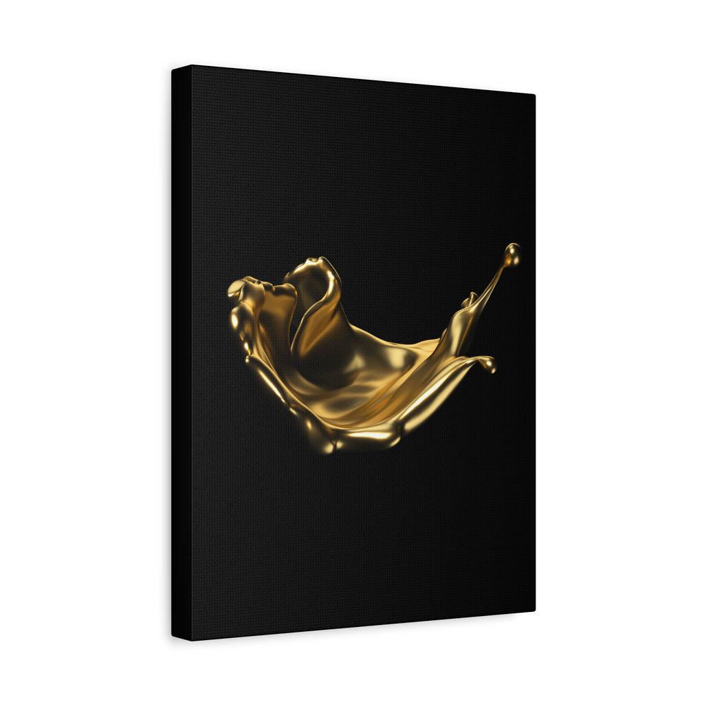 Golden Splash Art Canvas - Modern Black Decor for Stylish Homes