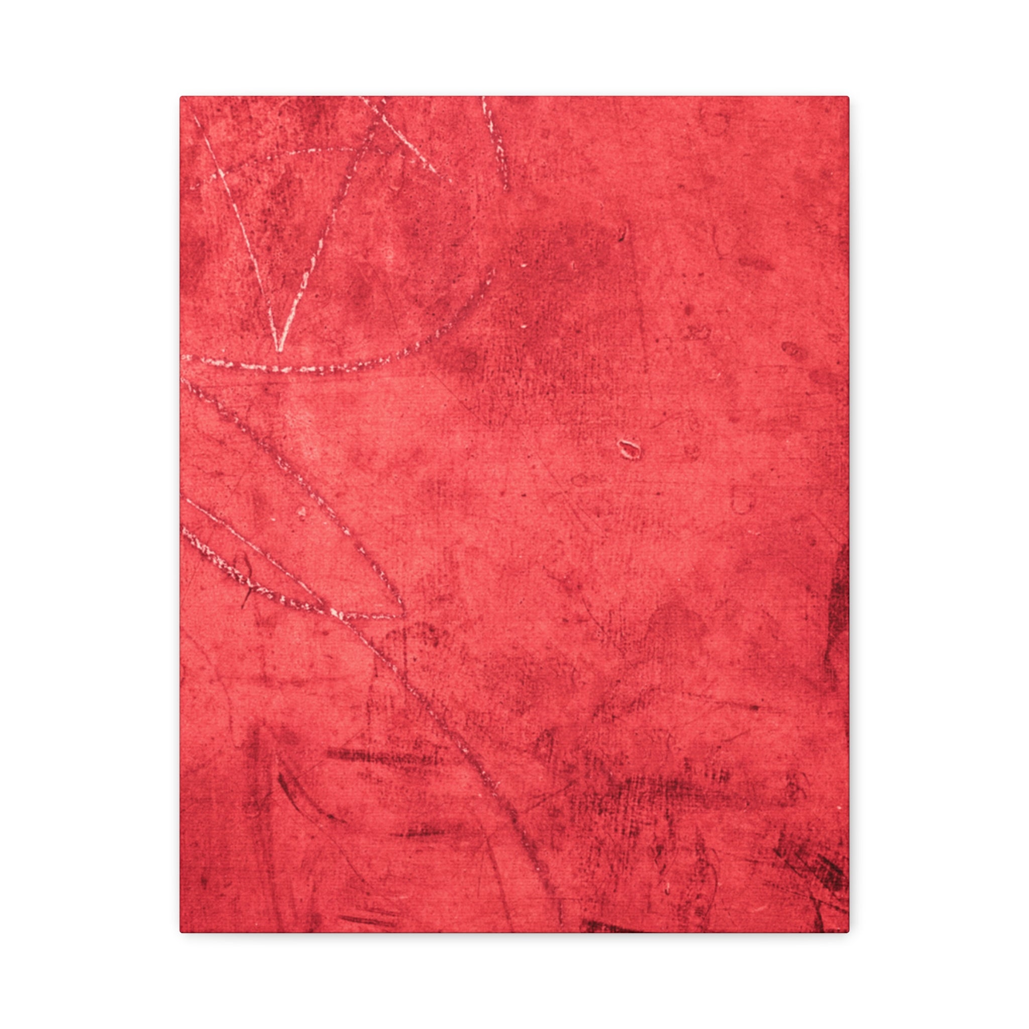 Red Grunge Texture Wall Art – Industrial Abstract Canvas Print with Scratched Surface for Bold Modern Spaces