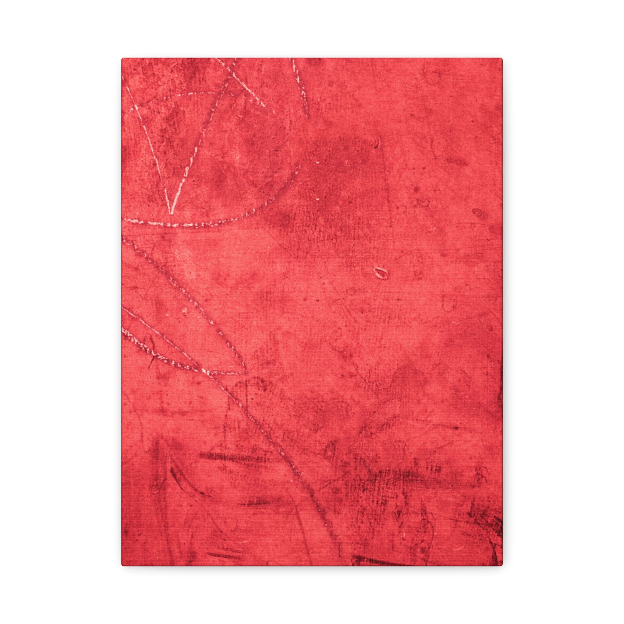 Red Grunge Texture Wall Art – Industrial Abstract Canvas Print with Scratched Surface for Bold Modern Spaces