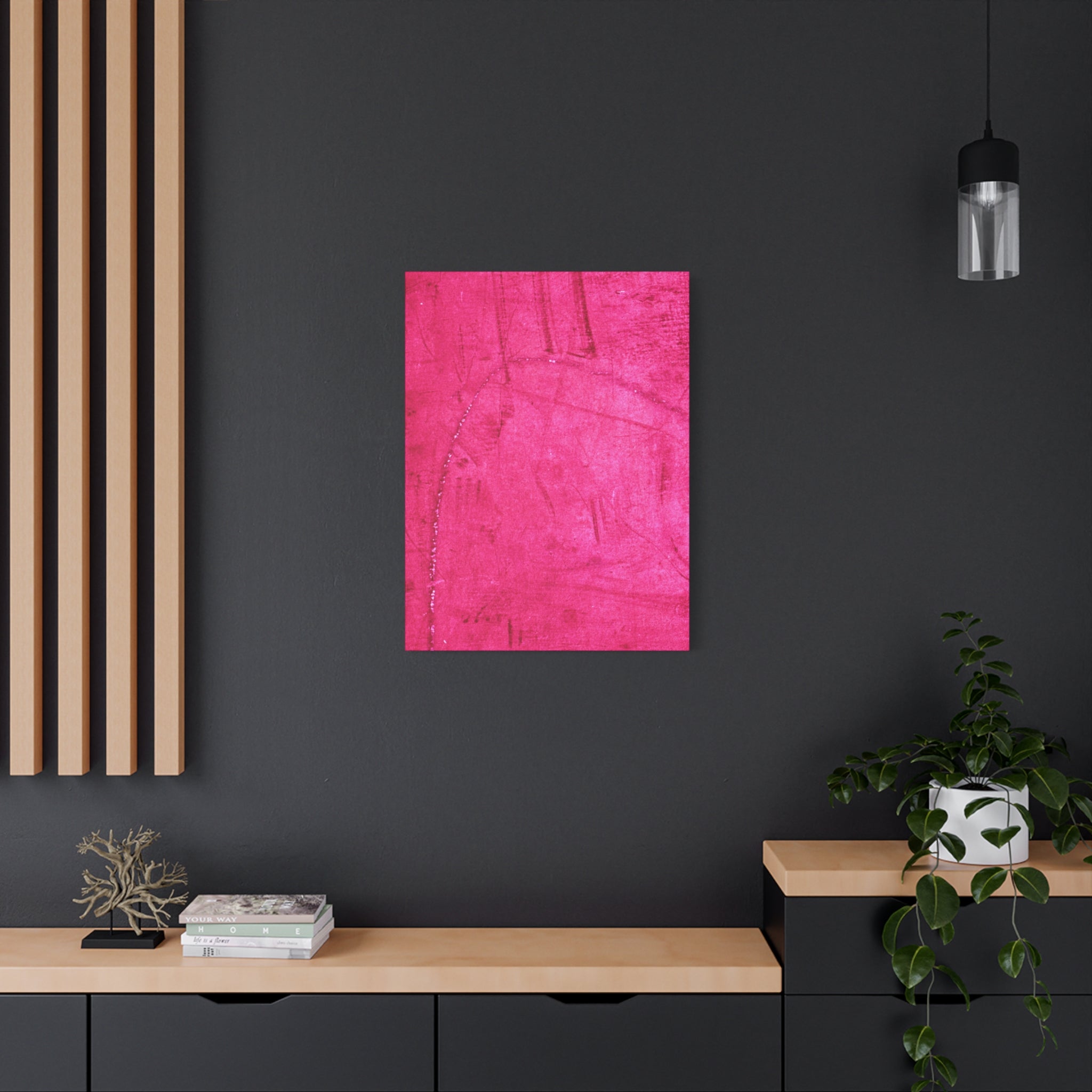Vibrant Pink Stretched Canvas Art - 1.25" Matte Finish