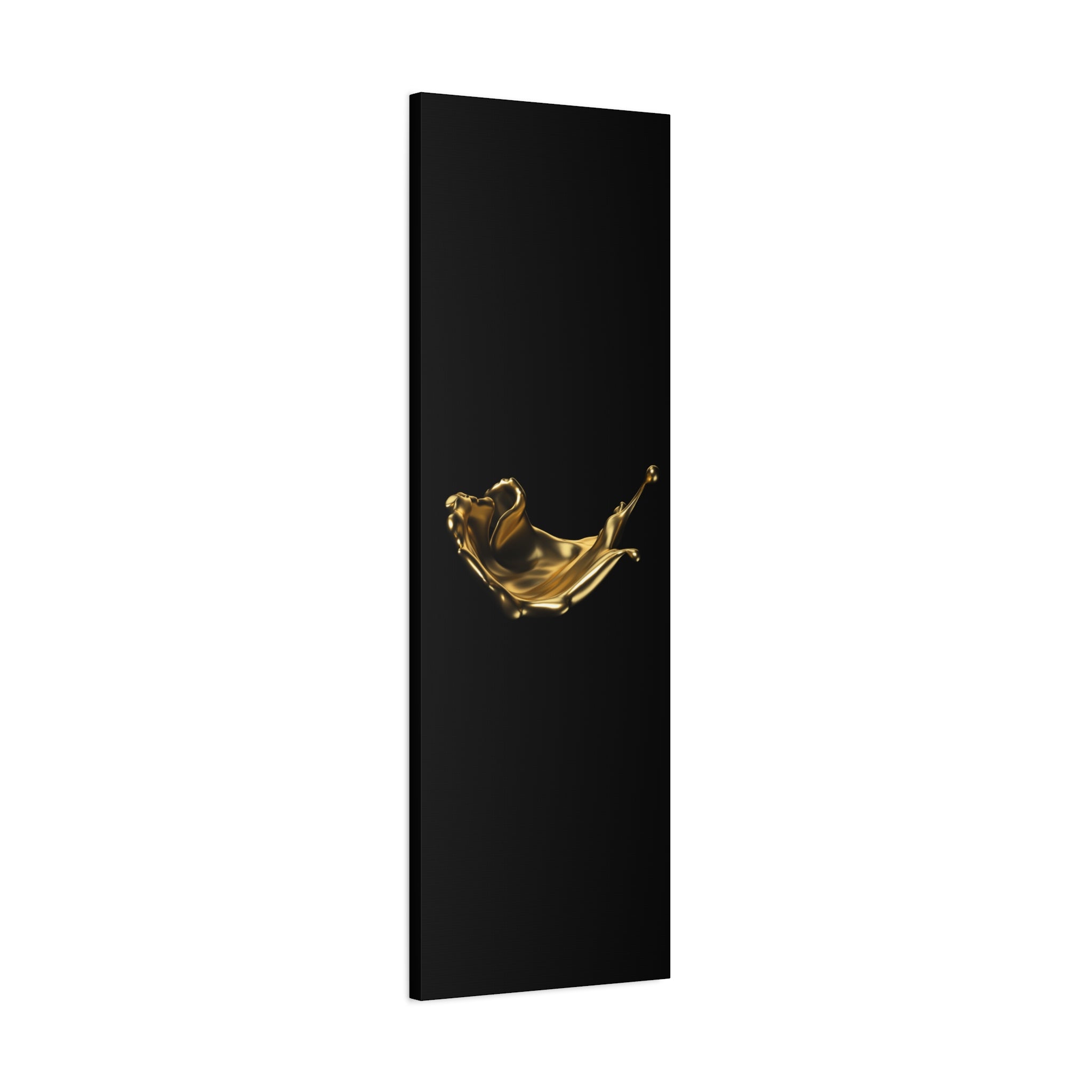Golden Splash Art Canvas - Modern Black Decor for Stylish Homes