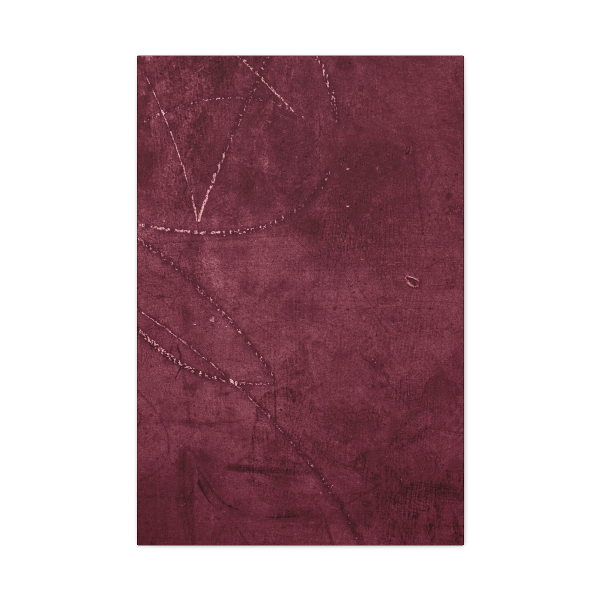 Modern Abstract Wall Art Canvas Print - Matte Burgundy Design