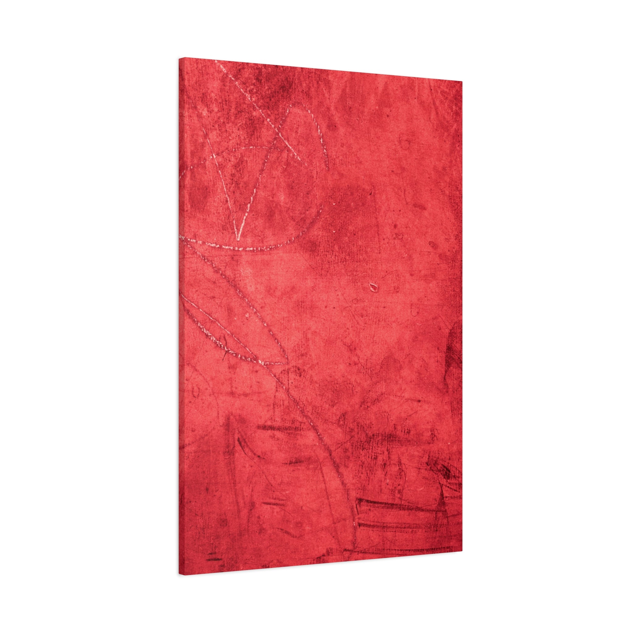 Red Grunge Texture Wall Art – Industrial Abstract Canvas Print with Scratched Surface for Bold Modern Spaces