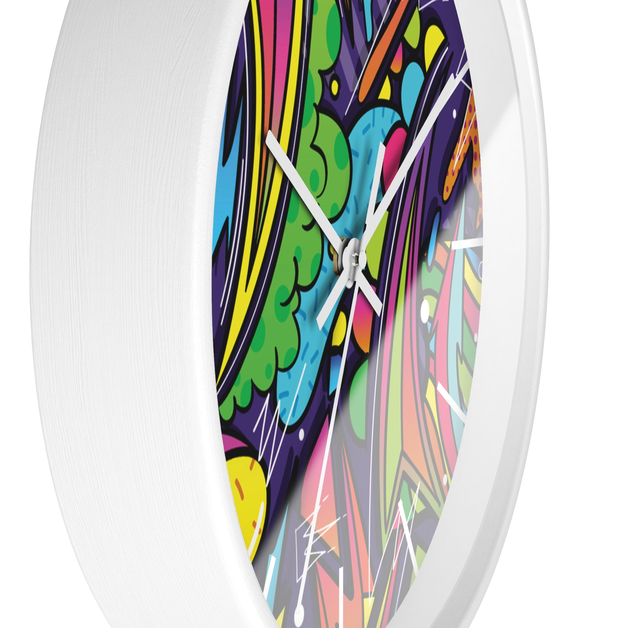 Urban Graffiti Wall Clock – Colorful Pop Art Decor for Modern Spaces