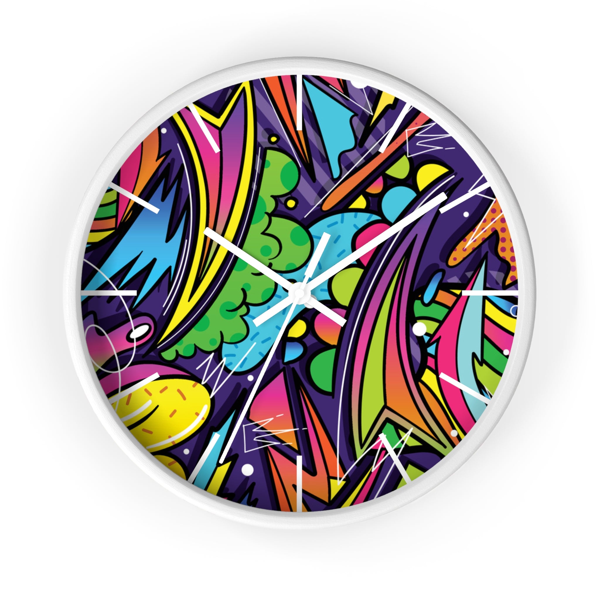 Urban Graffiti Wall Clock – Colorful Pop Art Decor for Modern
