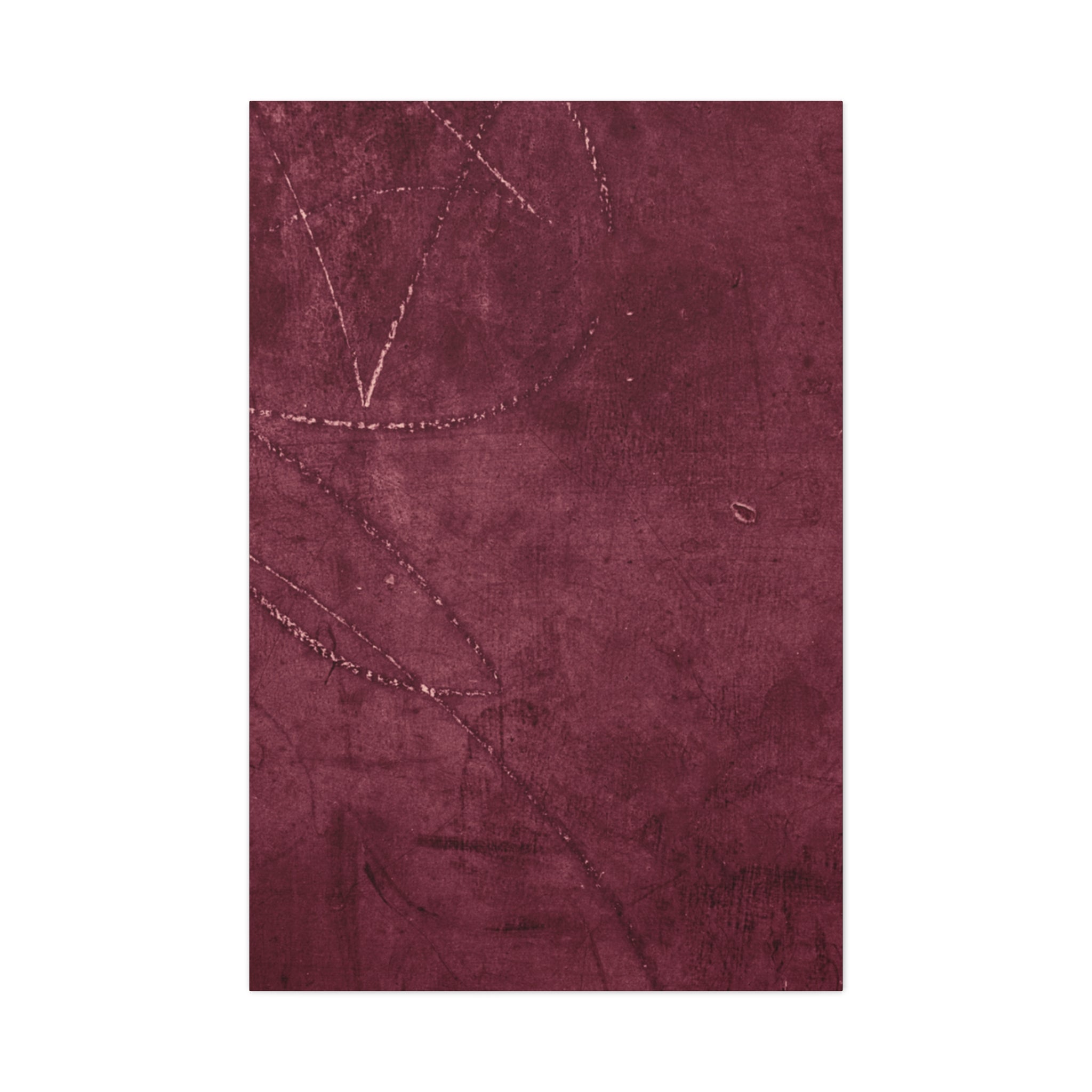 Modern Abstract Wall Art Canvas Print - Matte Burgundy Design
