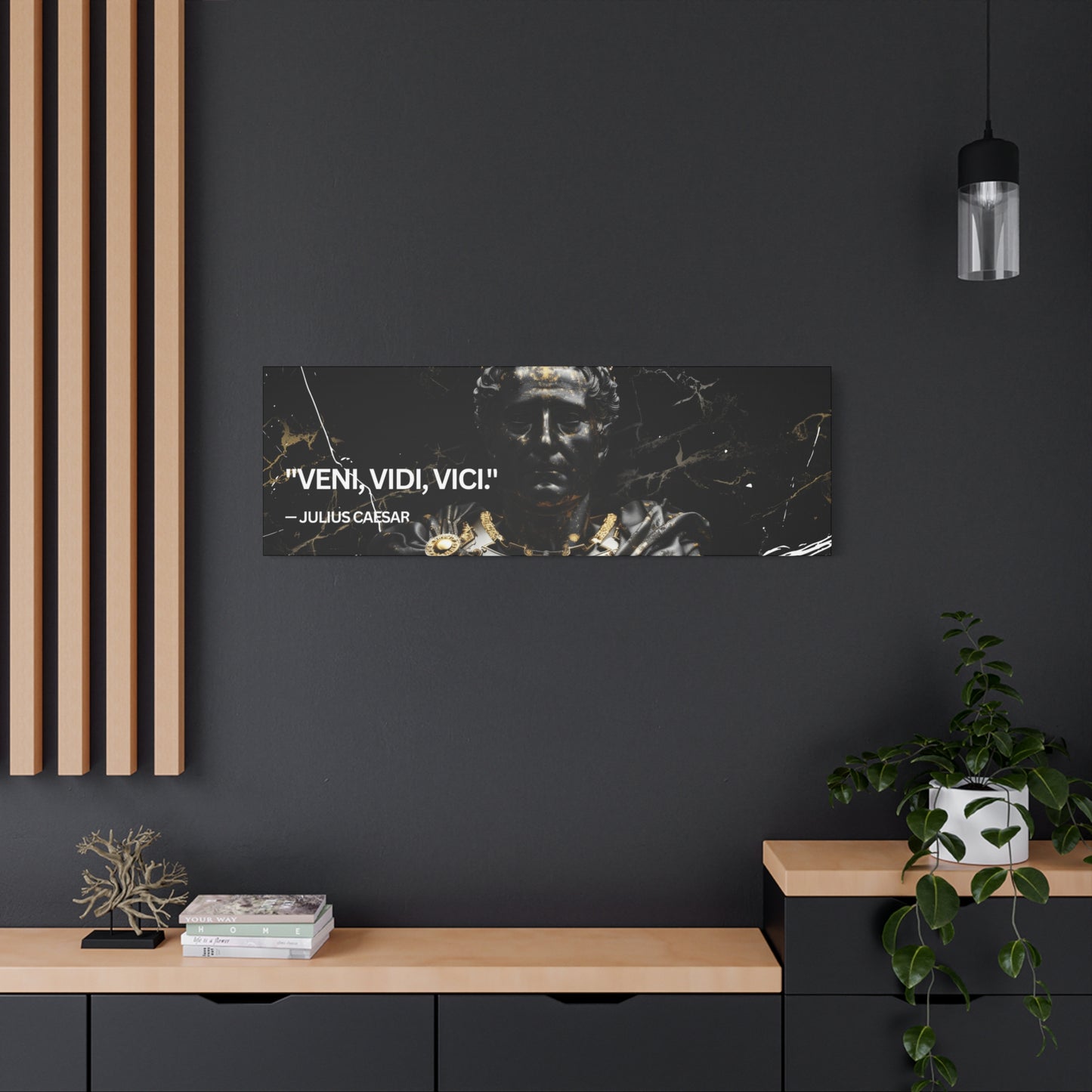 Inspirational Canvas Wall Art – "VENI, VIDI, VICI!" – Julius Caesar Quote