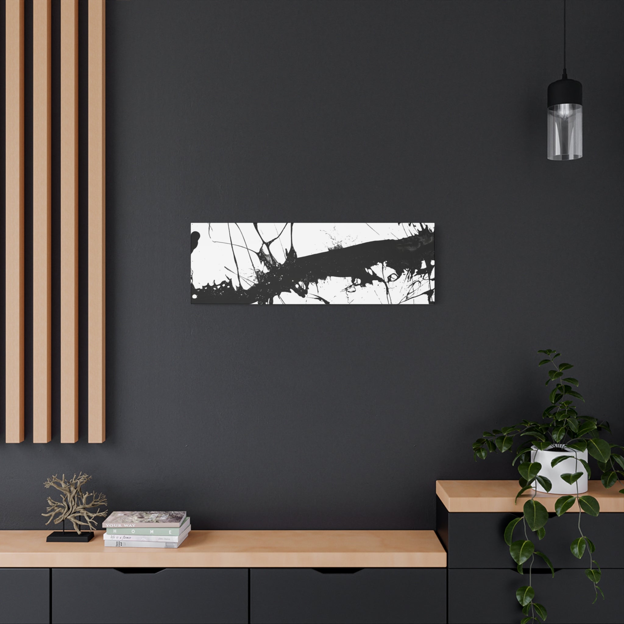 Contemporary Black Splash Art Canvas Wall Decor