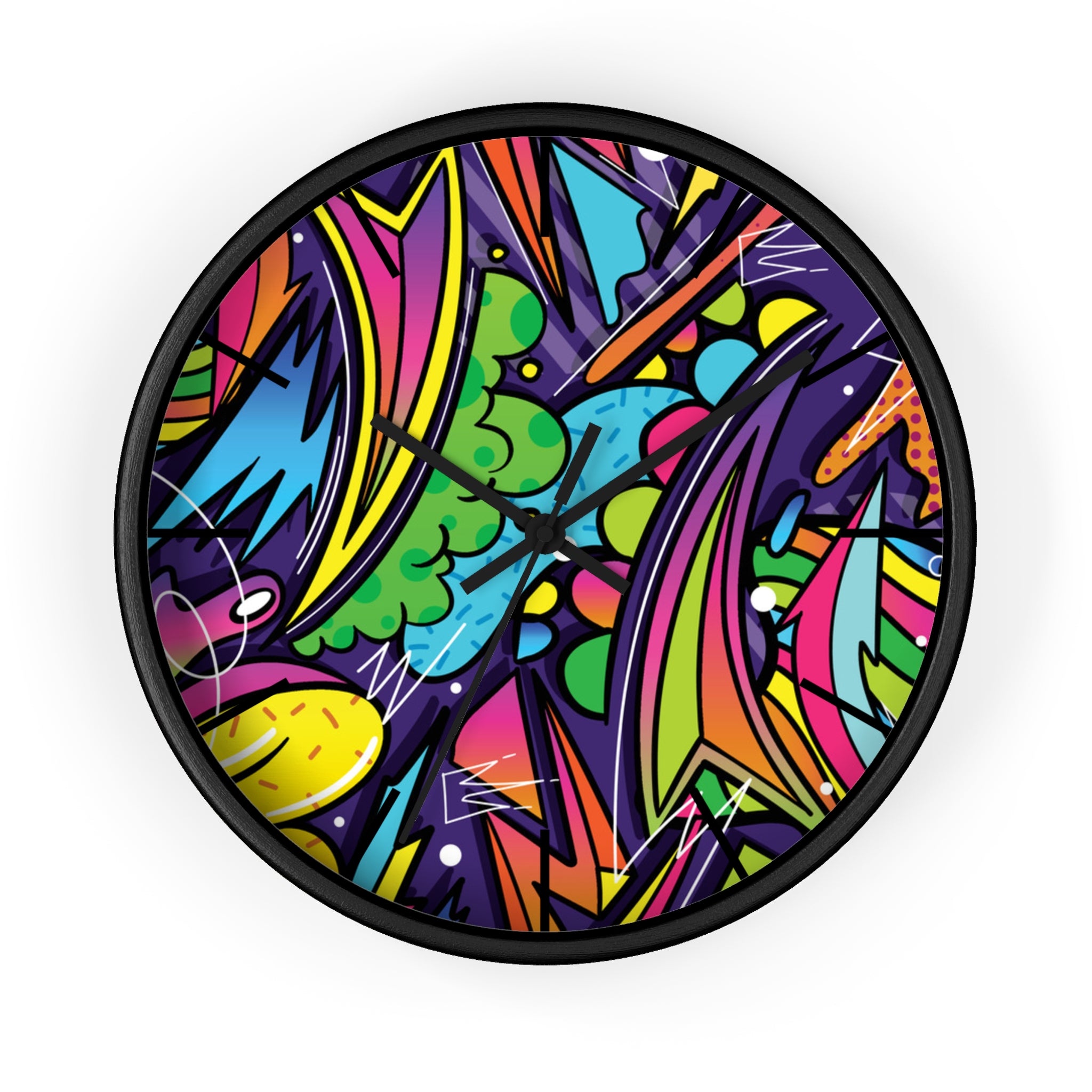 Urban Graffiti Wall Clock – Colorful Pop Art Decor for Modern Spaces
