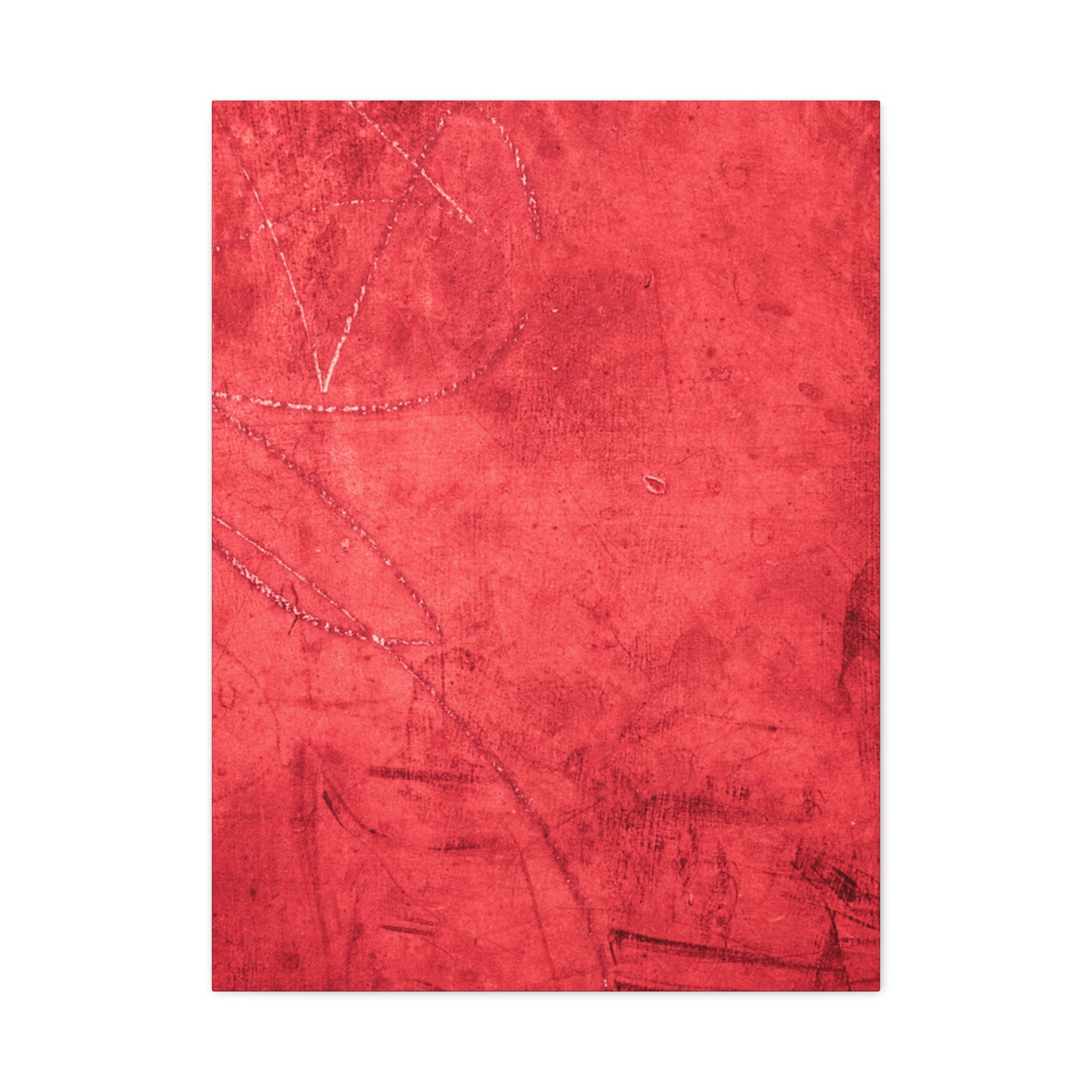 Red Grunge Texture Wall Art – Industrial Abstract Canvas Print with Scratched Surface for Bold Modern Spaces