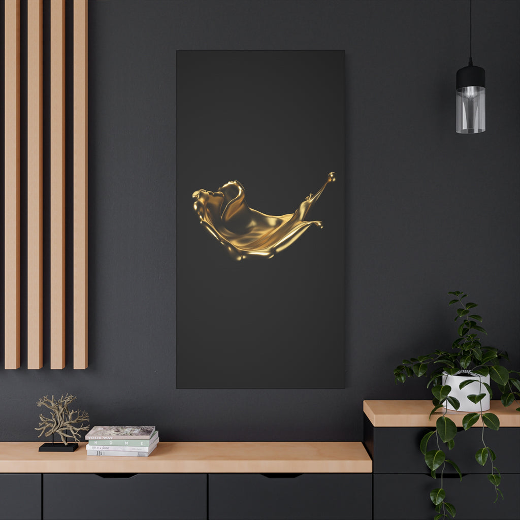 Golden Splash Art Canvas - Modern Black Decor for Stylish Homes