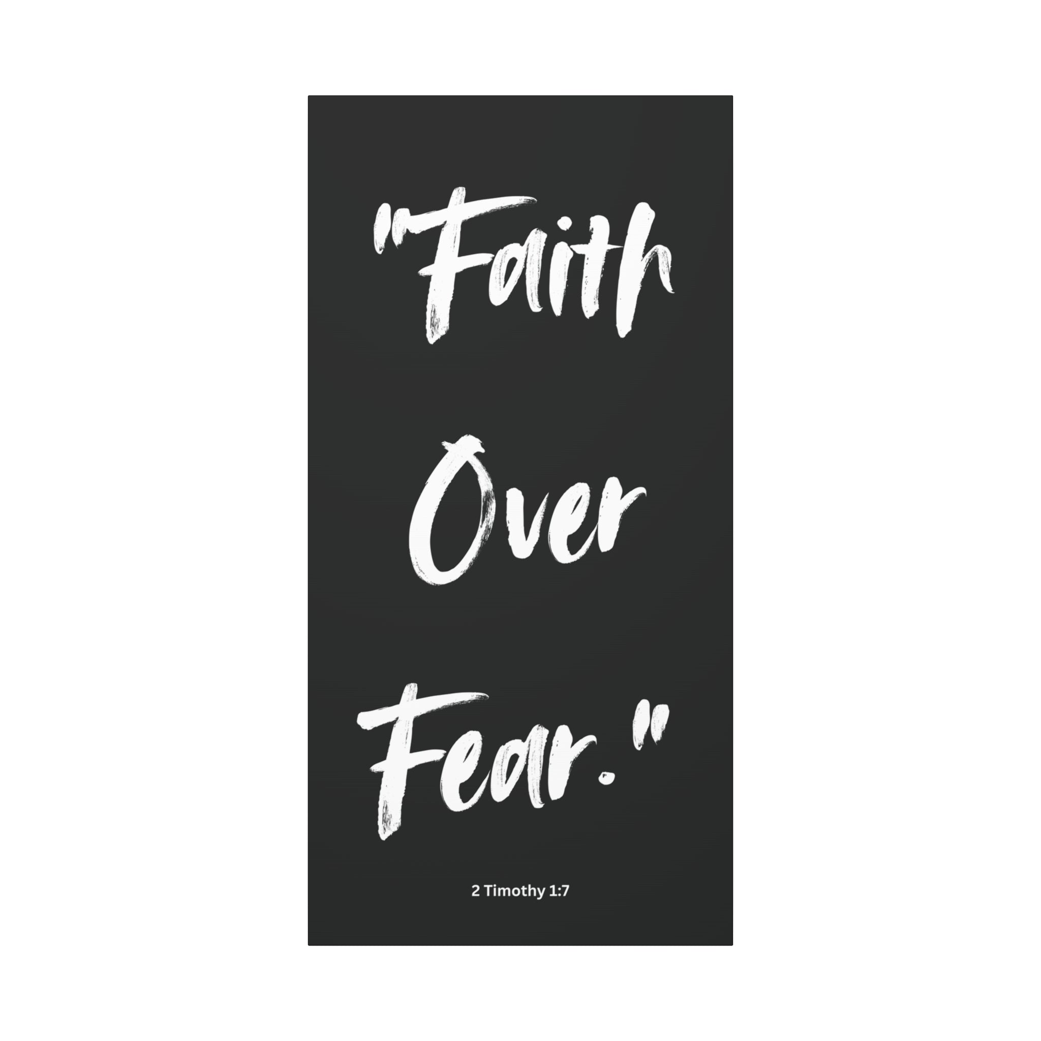 “Faith Over Fear” Christian Wall Art – Minimalist Bible Verse Print (2 Timothy 1:7)